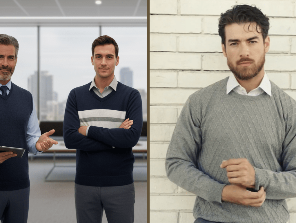 Suéteres de punto ideales para la oficina en otoño-invierno