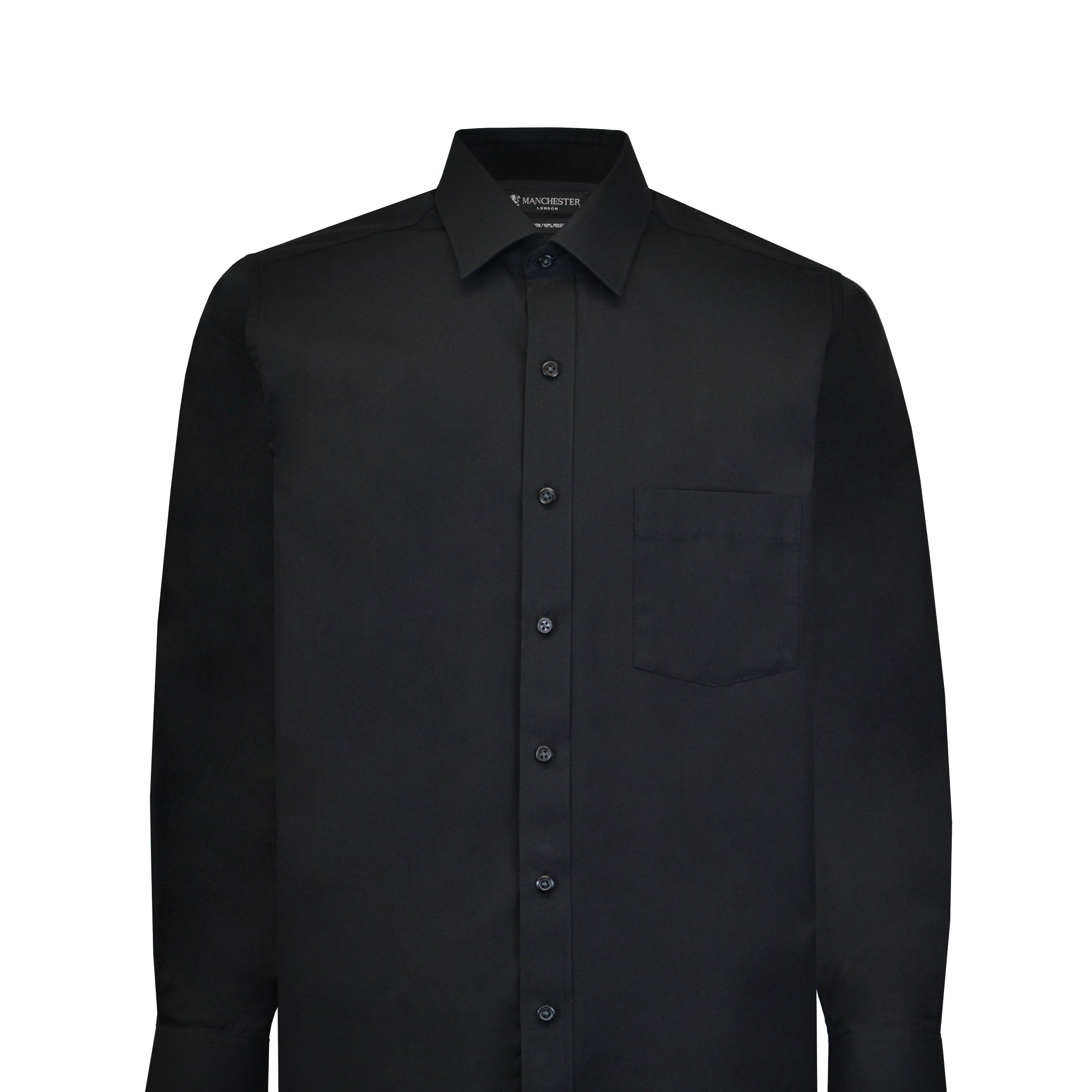 Manchester Camisa de Vestir Lisa Algodón y Poliéster