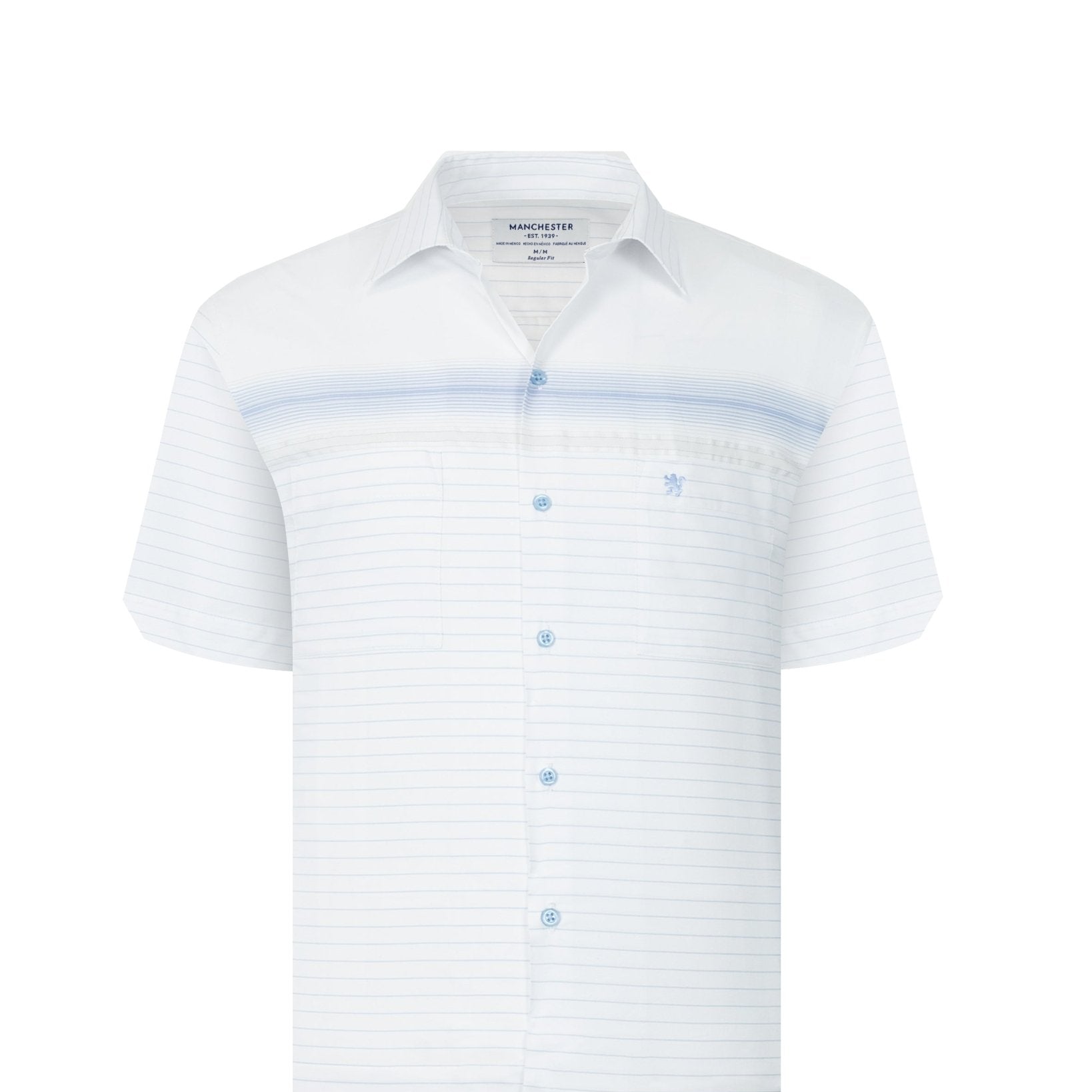 Manchester Camisa Casual Tipo Chazarilla Diseño de Rayas con Doble Bolsillo - Manchester