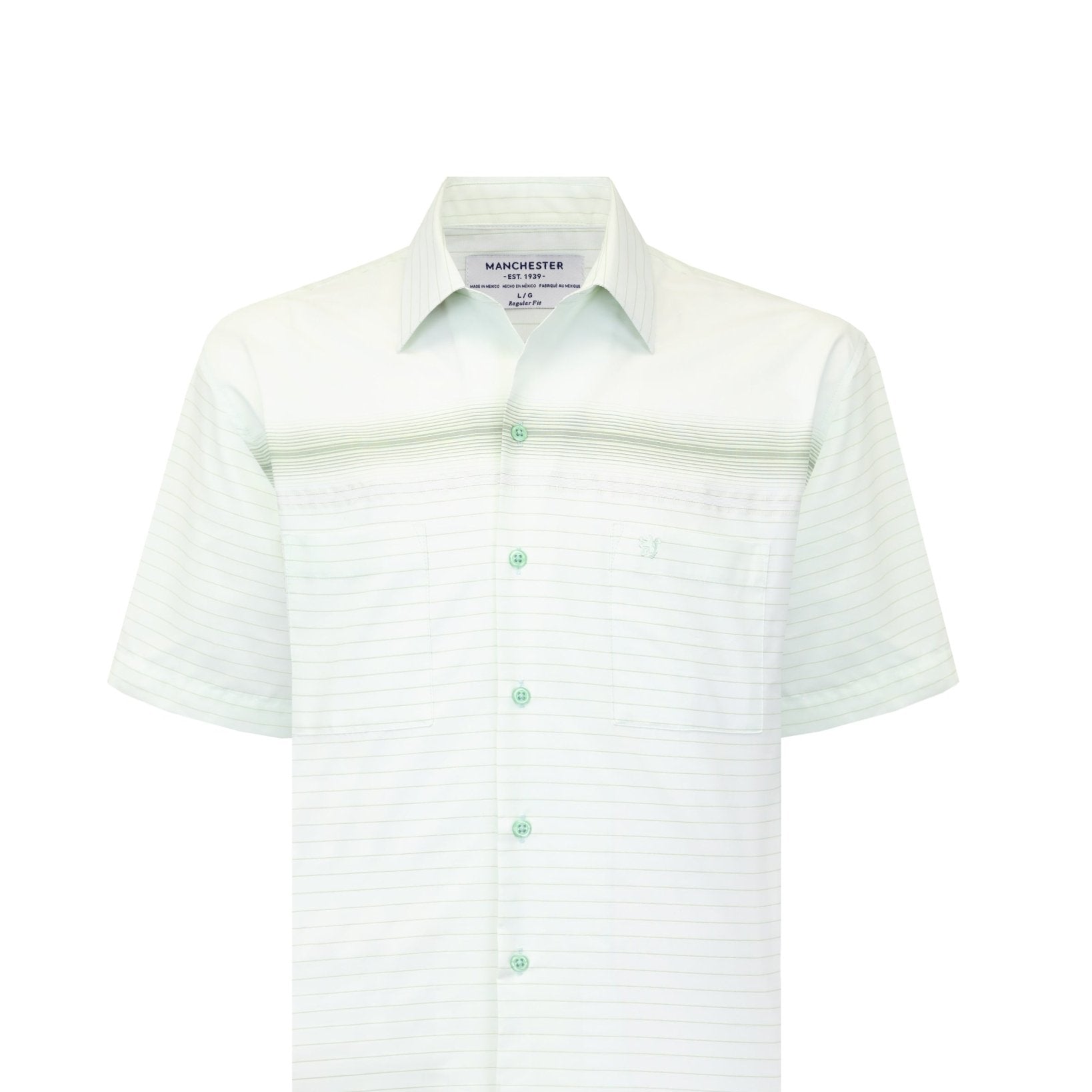 Manchester Camisa Casual Tipo Chazarilla Diseño de Rayas con Doble Bolsillo - Manchester