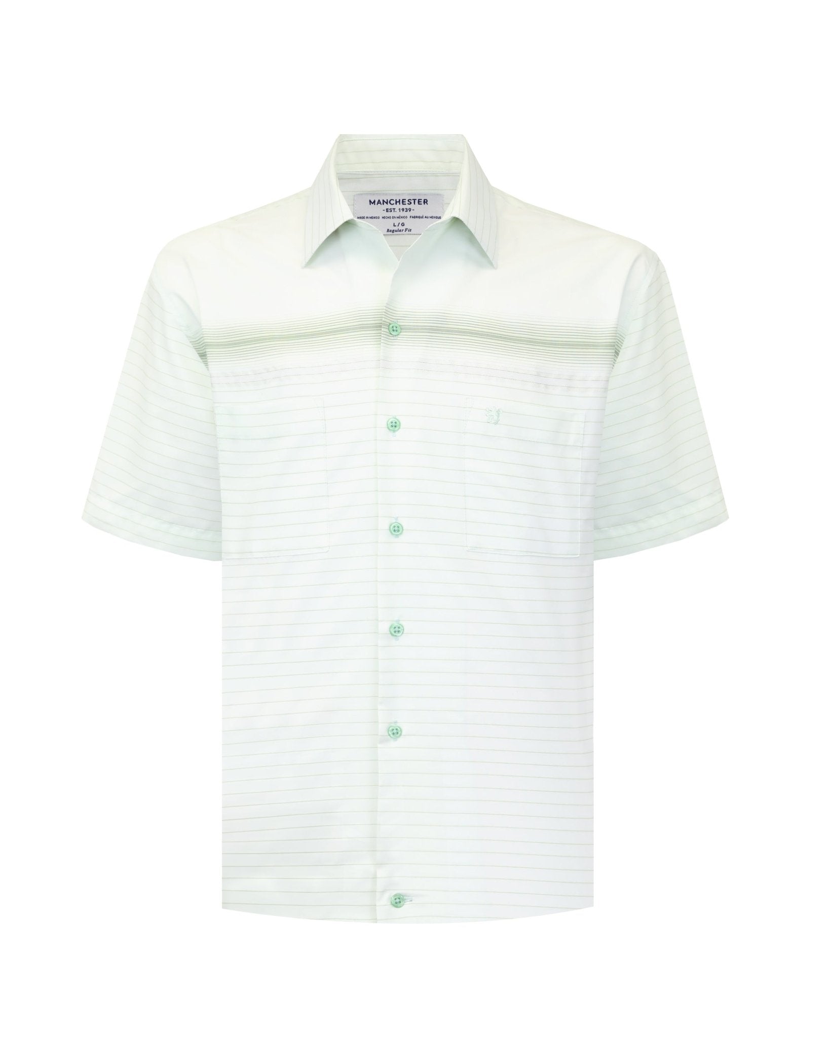 Manchester Camisa Casual Tipo Chazarilla Diseño de Rayas con Doble Bolsillo - Manchester