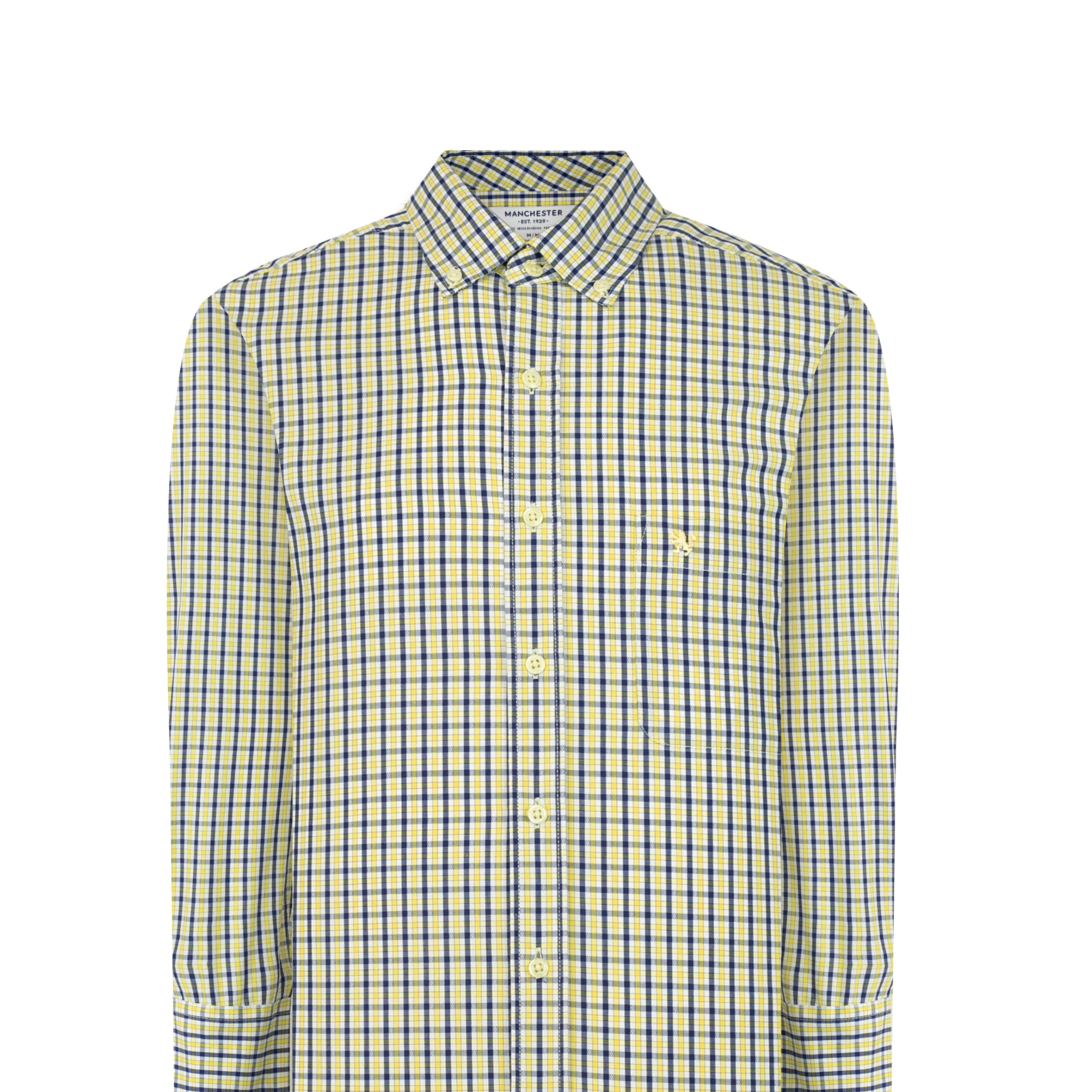 Manchester Camisa de Casual Microcuadro Button Down