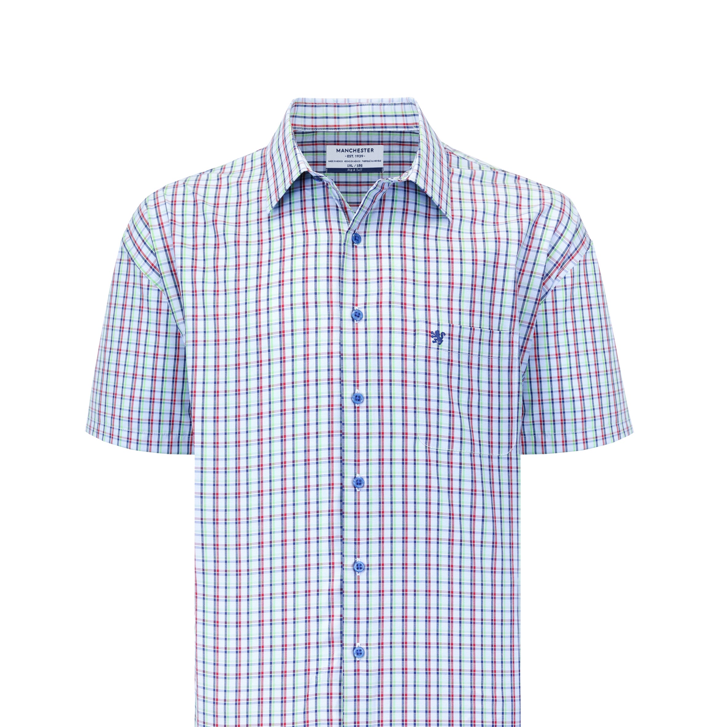 Manchester Camisa Casual Talla Extra Cuadros Algodón-Poliéster
