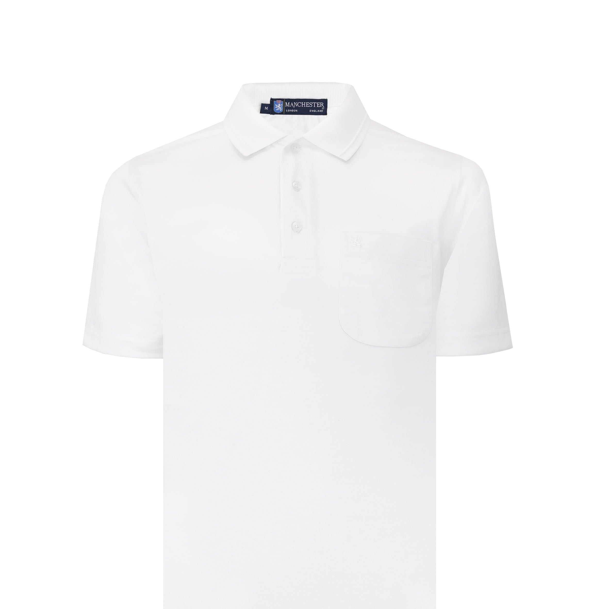 Manchester Camisa Polo Lisa De Manga Corta Y Bolsillo En Algodon