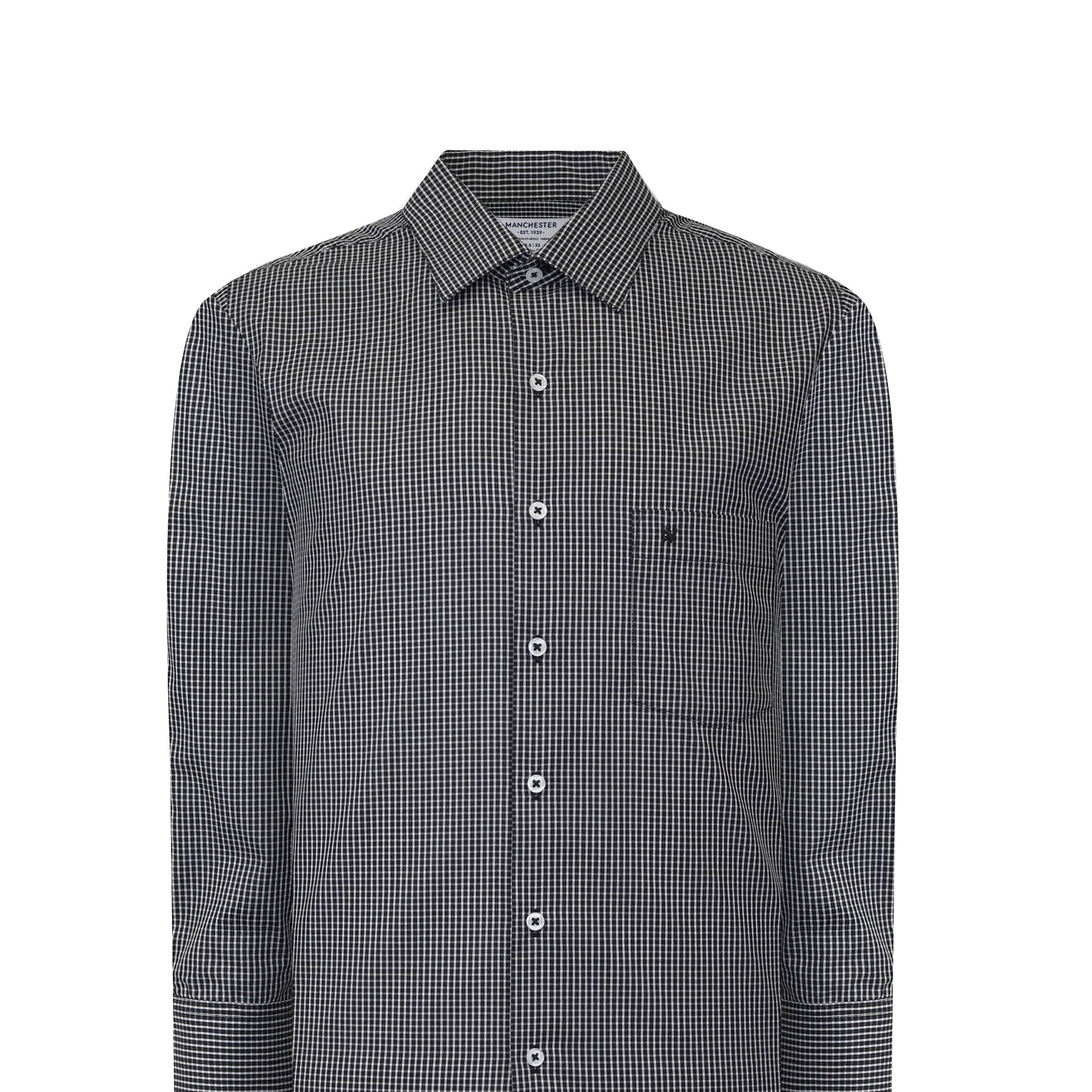 Manchester Camisa Vestir Cuadros Un Bolsillo