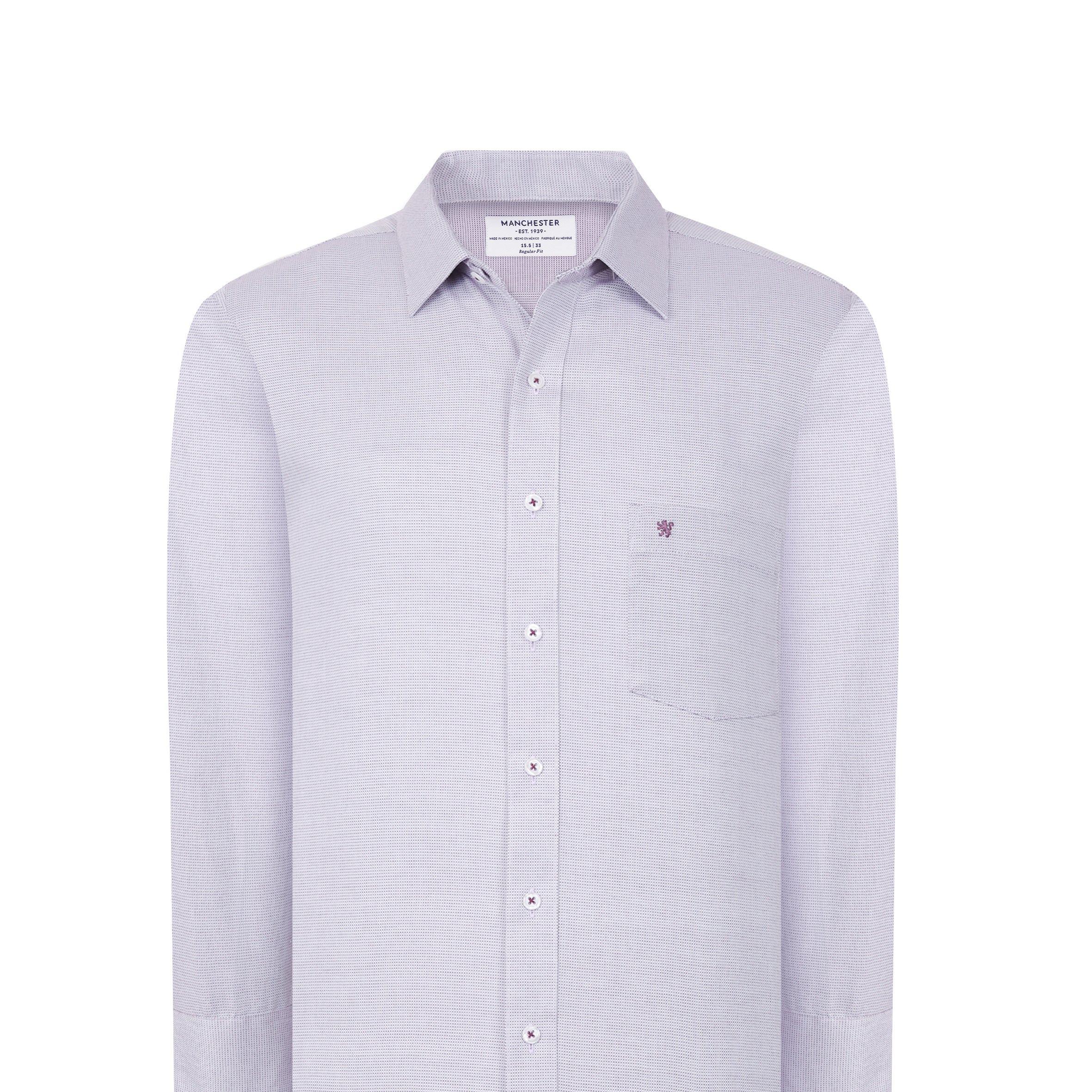 Manchester Camisa Vestir Formal Morada - Cuello Ajustable