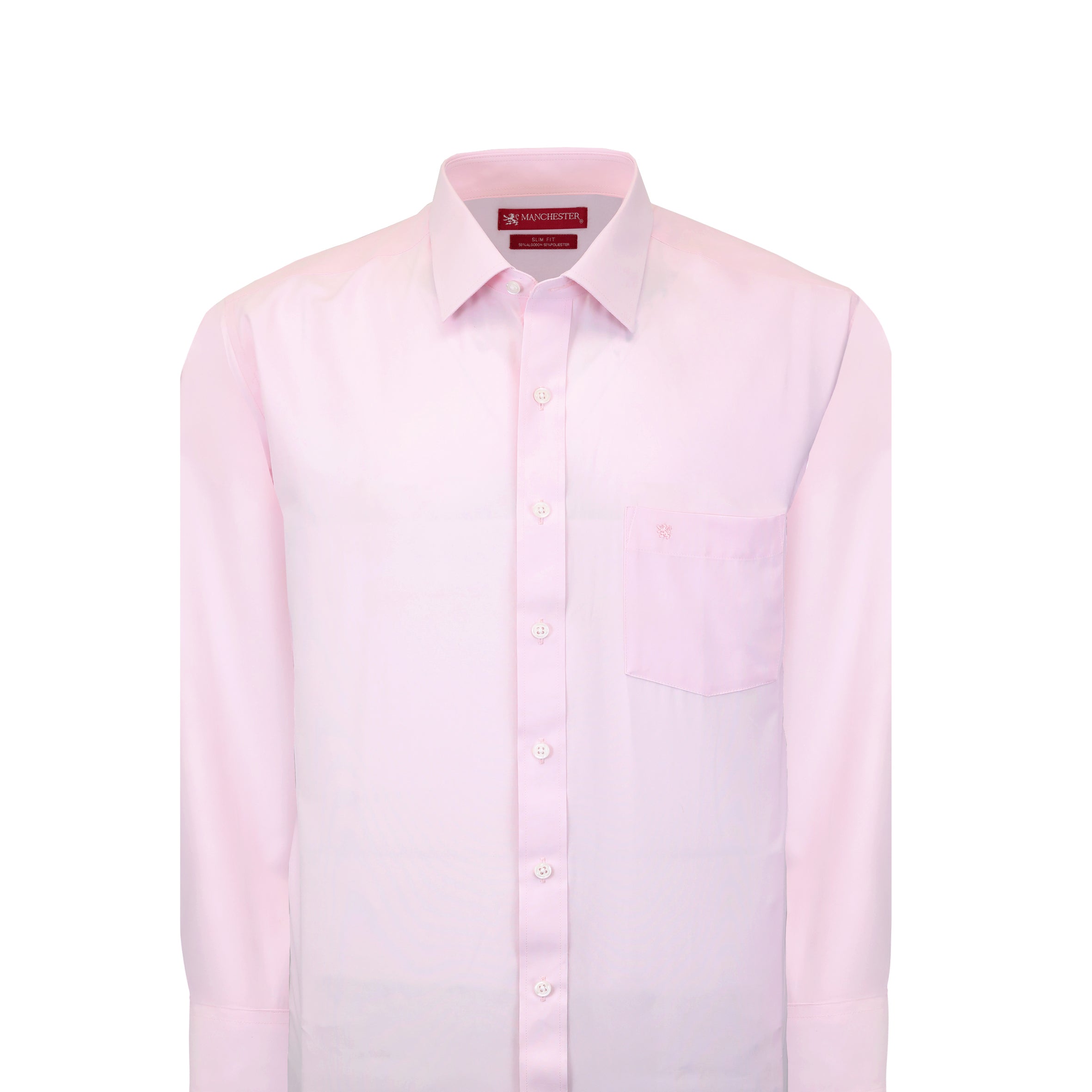 Manchester Camisa de Vestir Slim Fit Algodón y Poliéster- Manga Larga