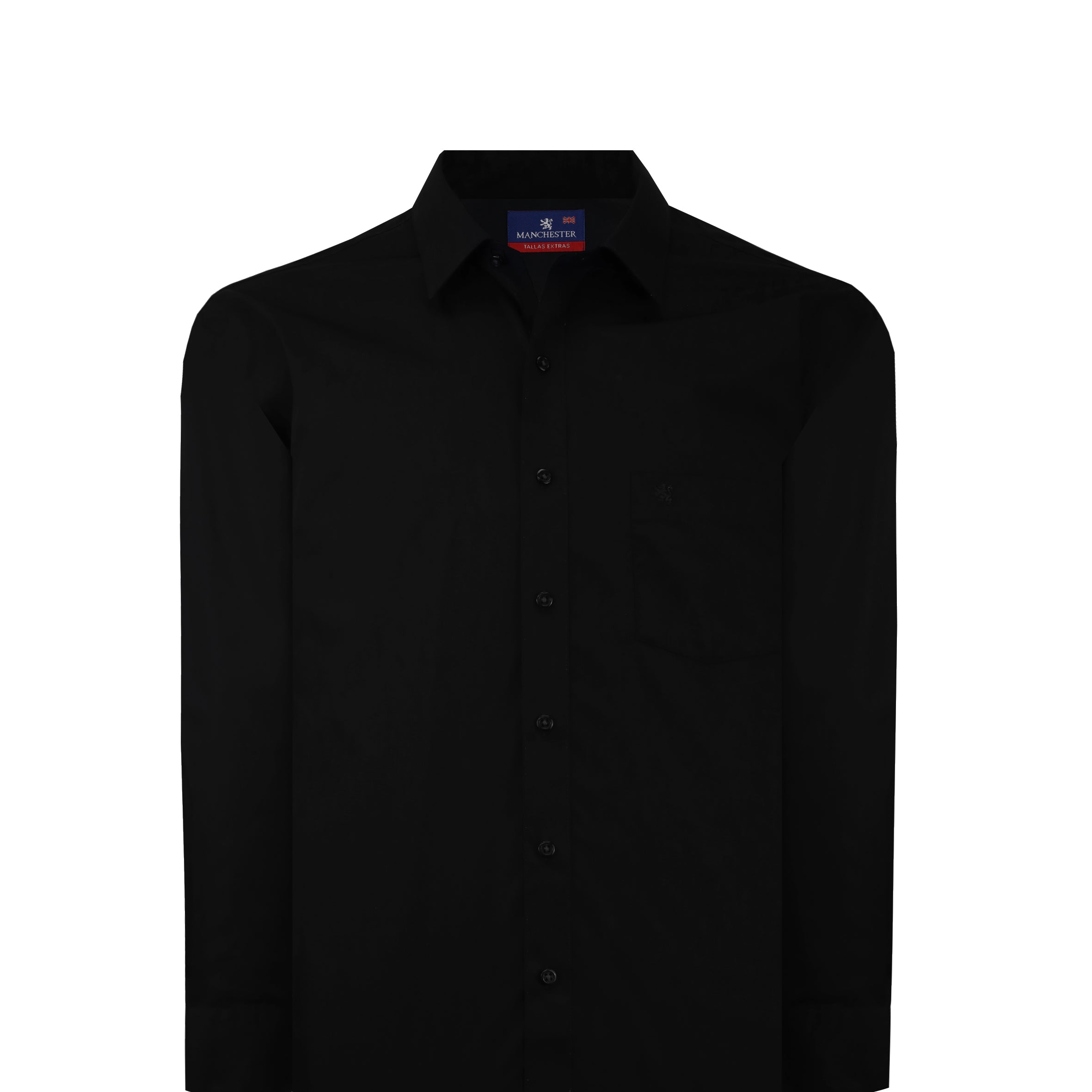 Manchester Camisa de Vestir Lisa Big and Tall Algodón y Poliéster con Cuello Ajustable