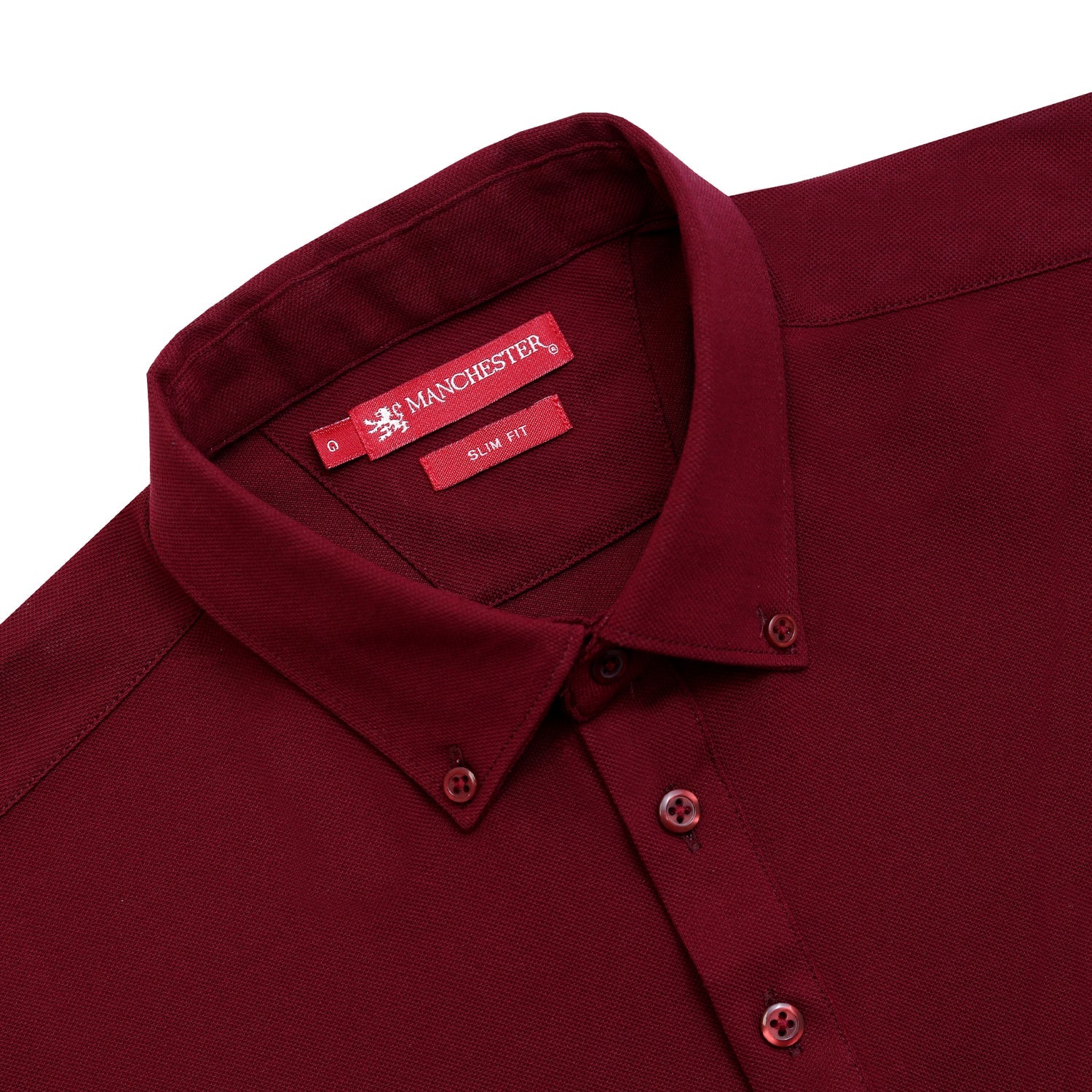 Manchester Performance Playera Polo Slim Fit color guindo para hombre