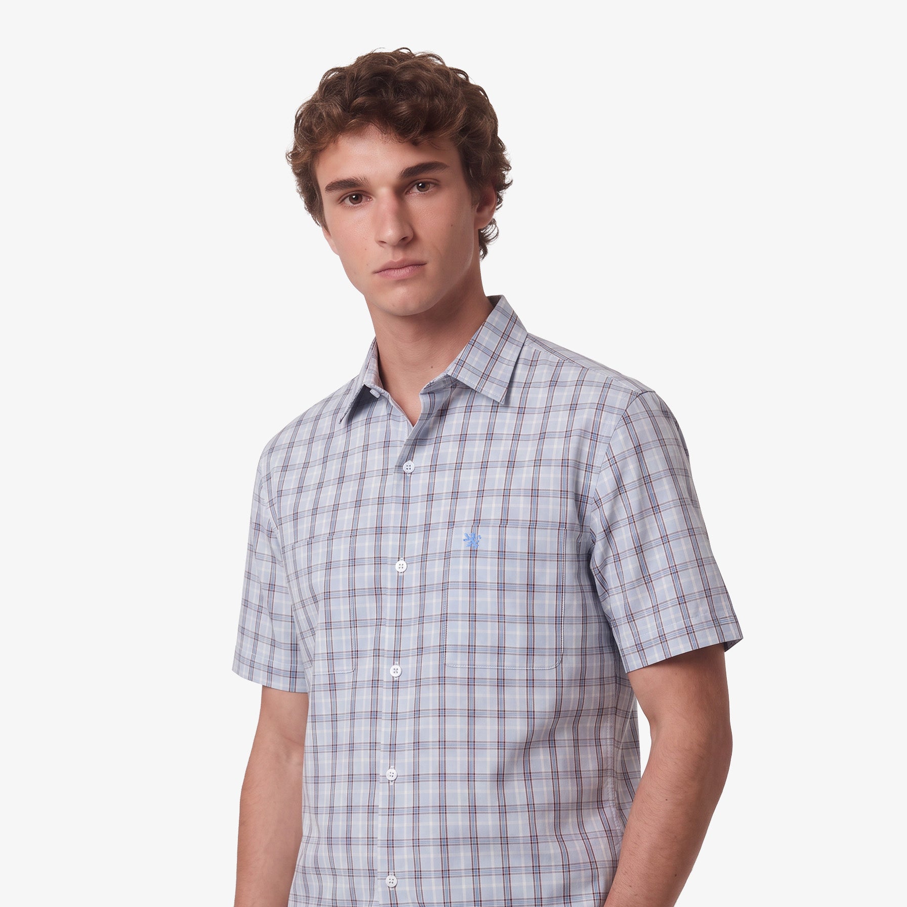 Manchester Camisa Casual Algodón-Poliéster Manga Corta
