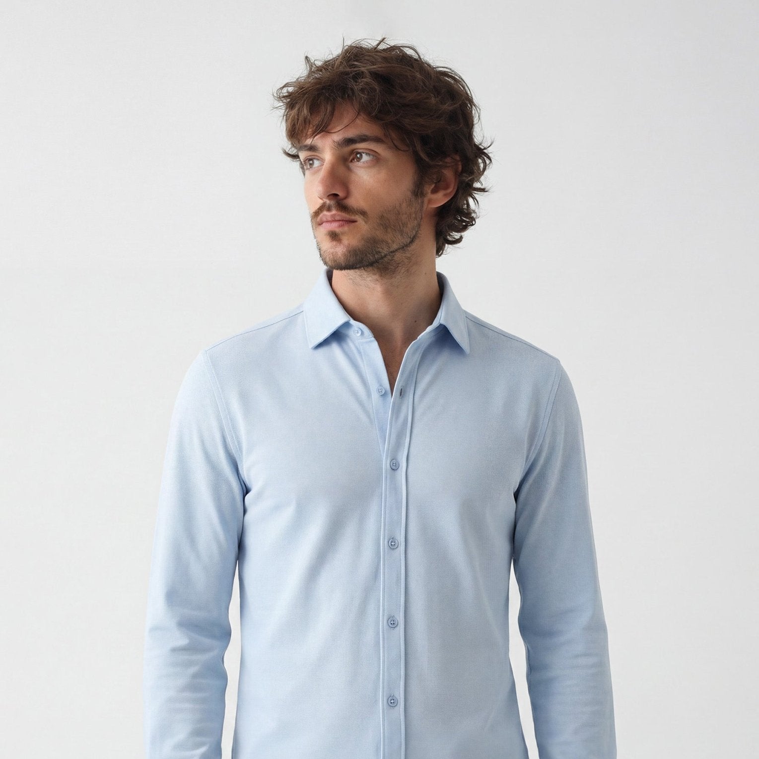 Manchester Performance Camisa Casual Slim Fit color cielo para hombre