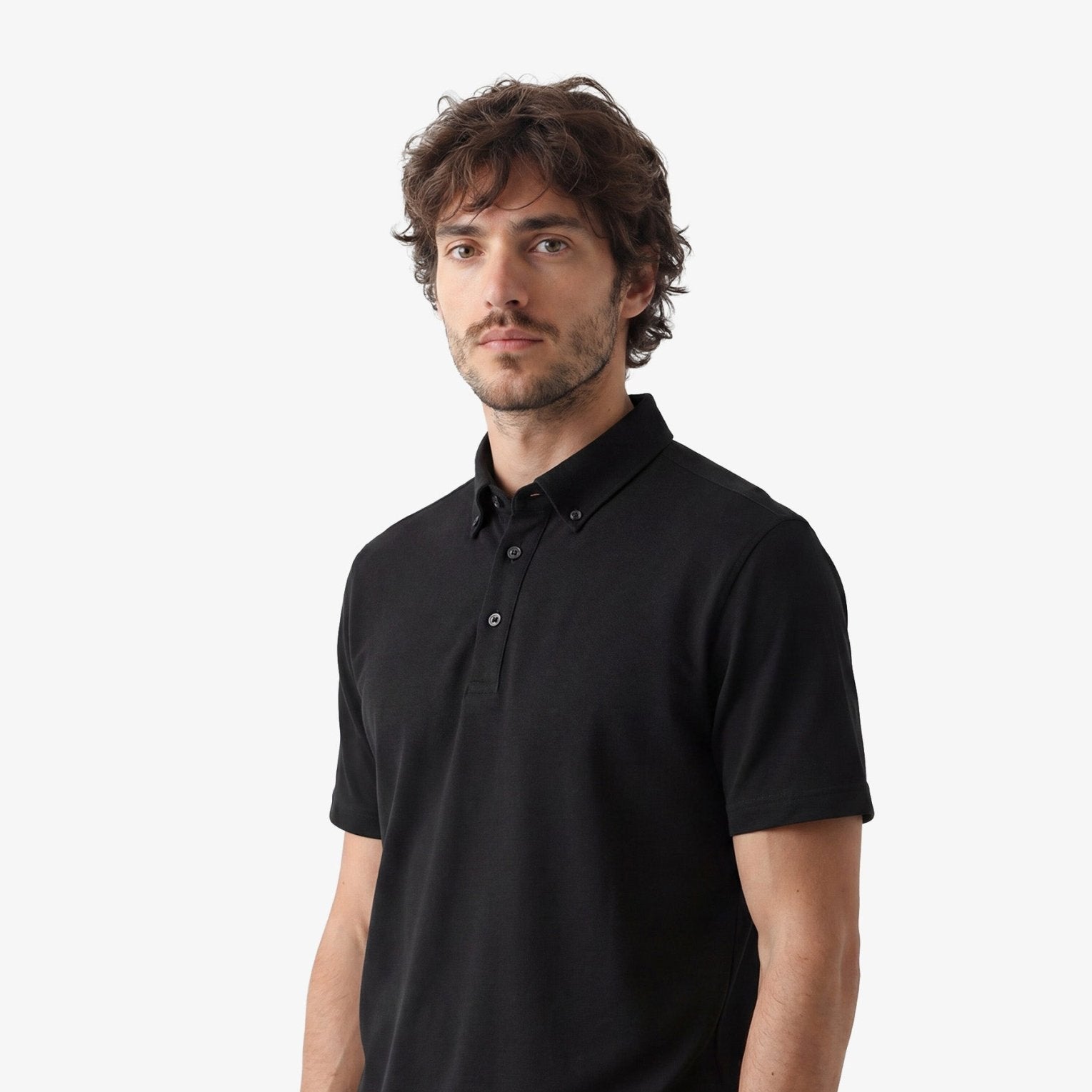 Manchester Performance Playera Polo Slim Fit color negro para hombre