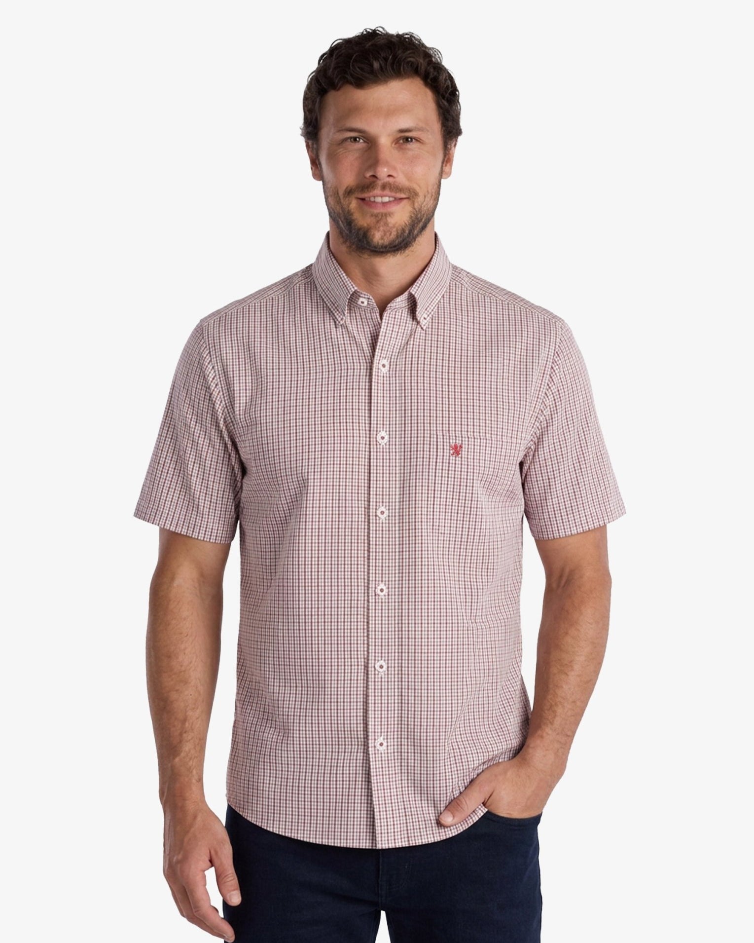 Manchester Camisa Button Down Cuadros - Manga Corta - Manchester