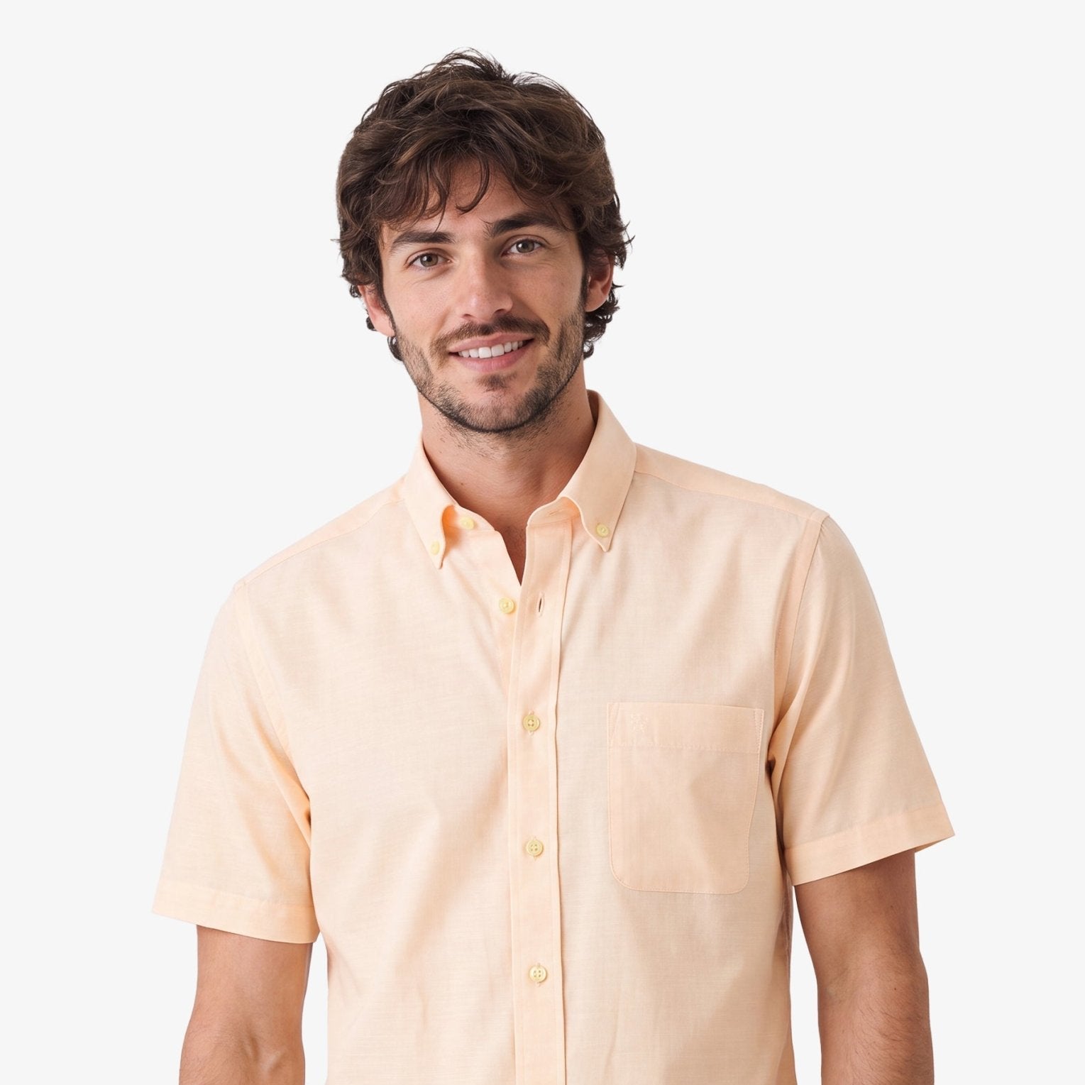 Manchester Camisa Casual Algodón y Poliéster color trigo para hombre
