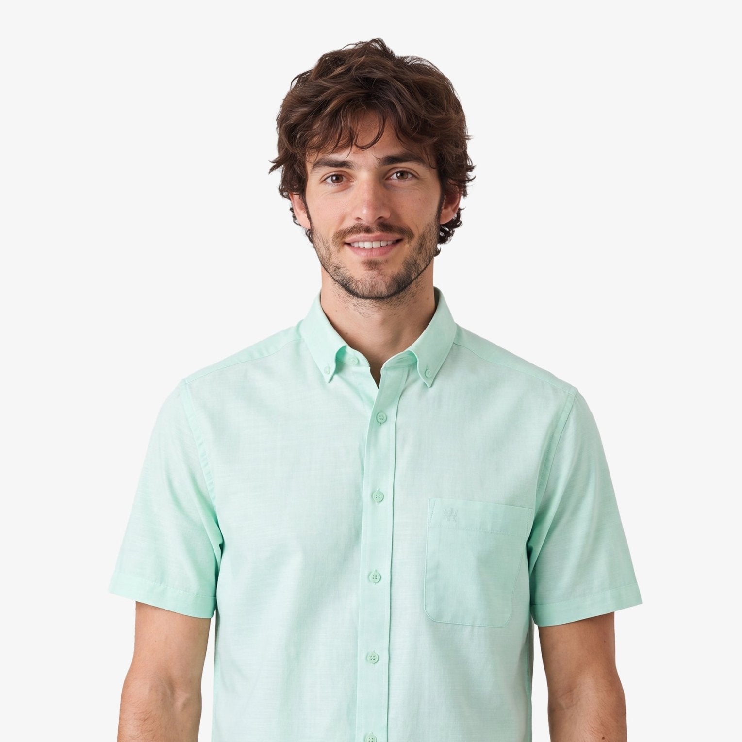 Manchester Camisa Casual Algodón y Poliéster color menta para hombre
