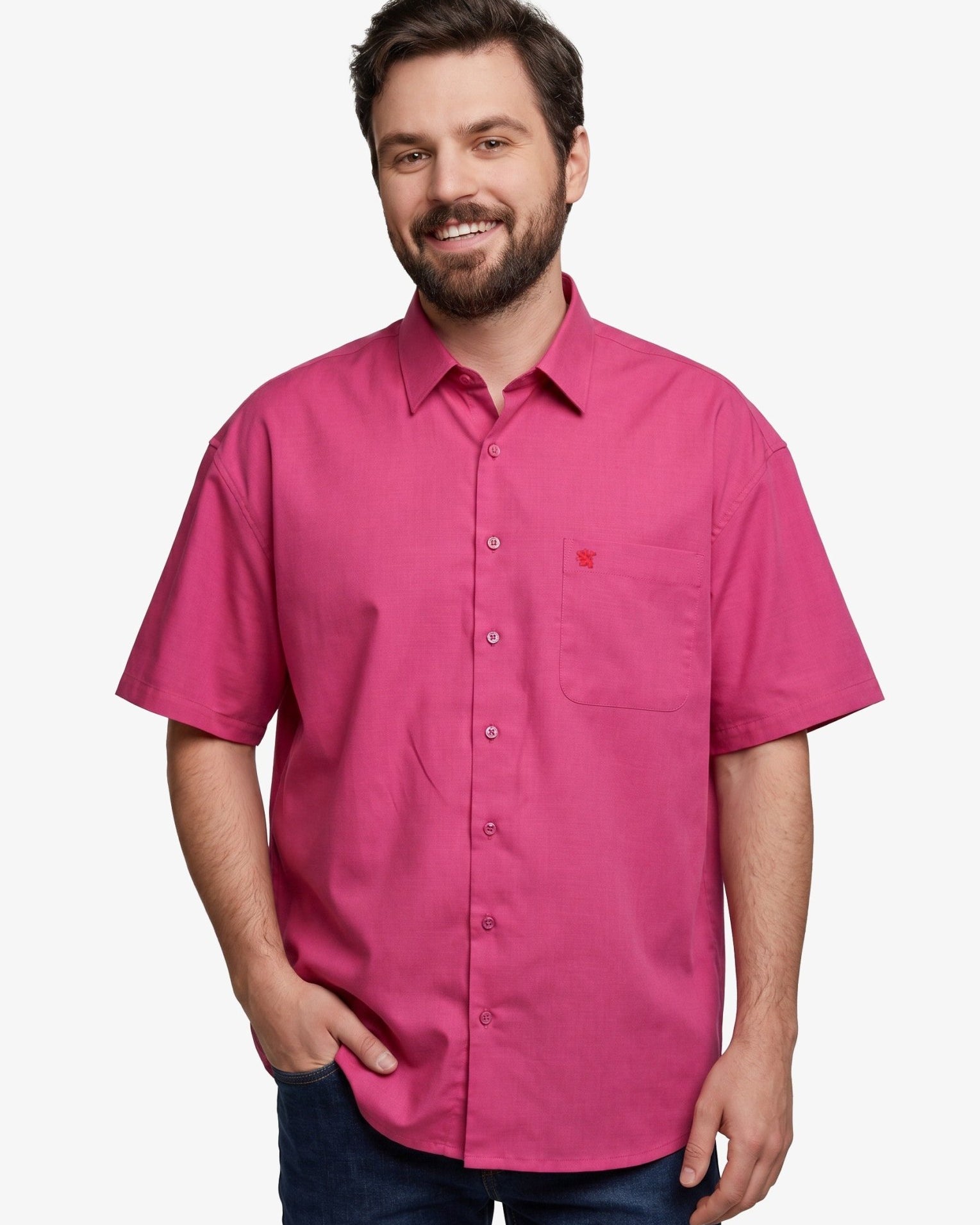 Manchester Camisa Casual Big and Tall Algodón y Poliéster Manga Corta - Manchester