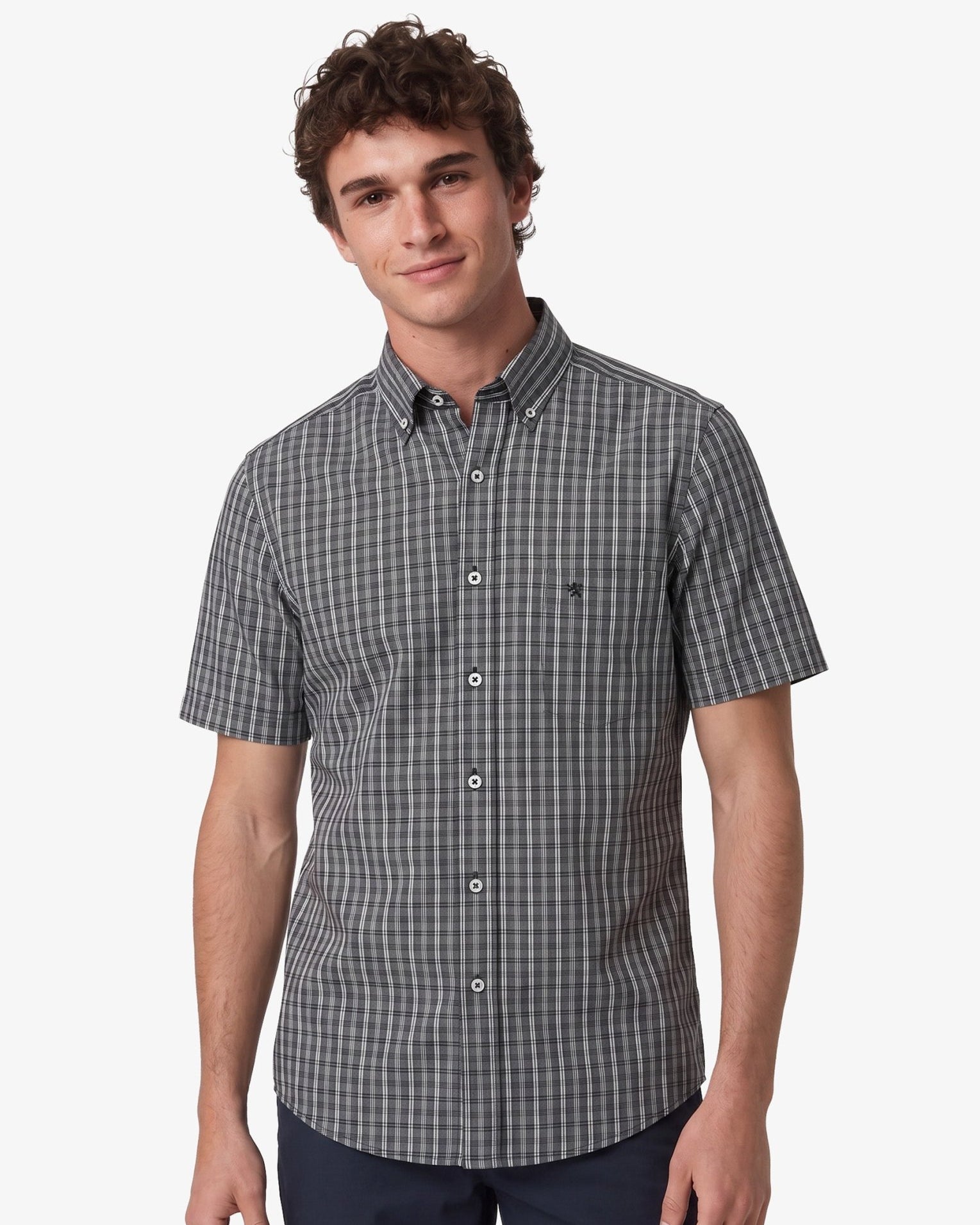 Manchester Camisa Casual Button Down - Manga Corta - Manchester
