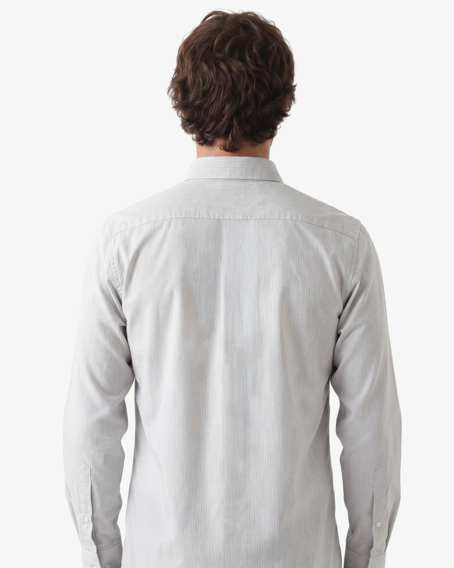 Manchester Camisa Casual Button Down Micro Rayas y Bolsillo Frontal - Manchester
