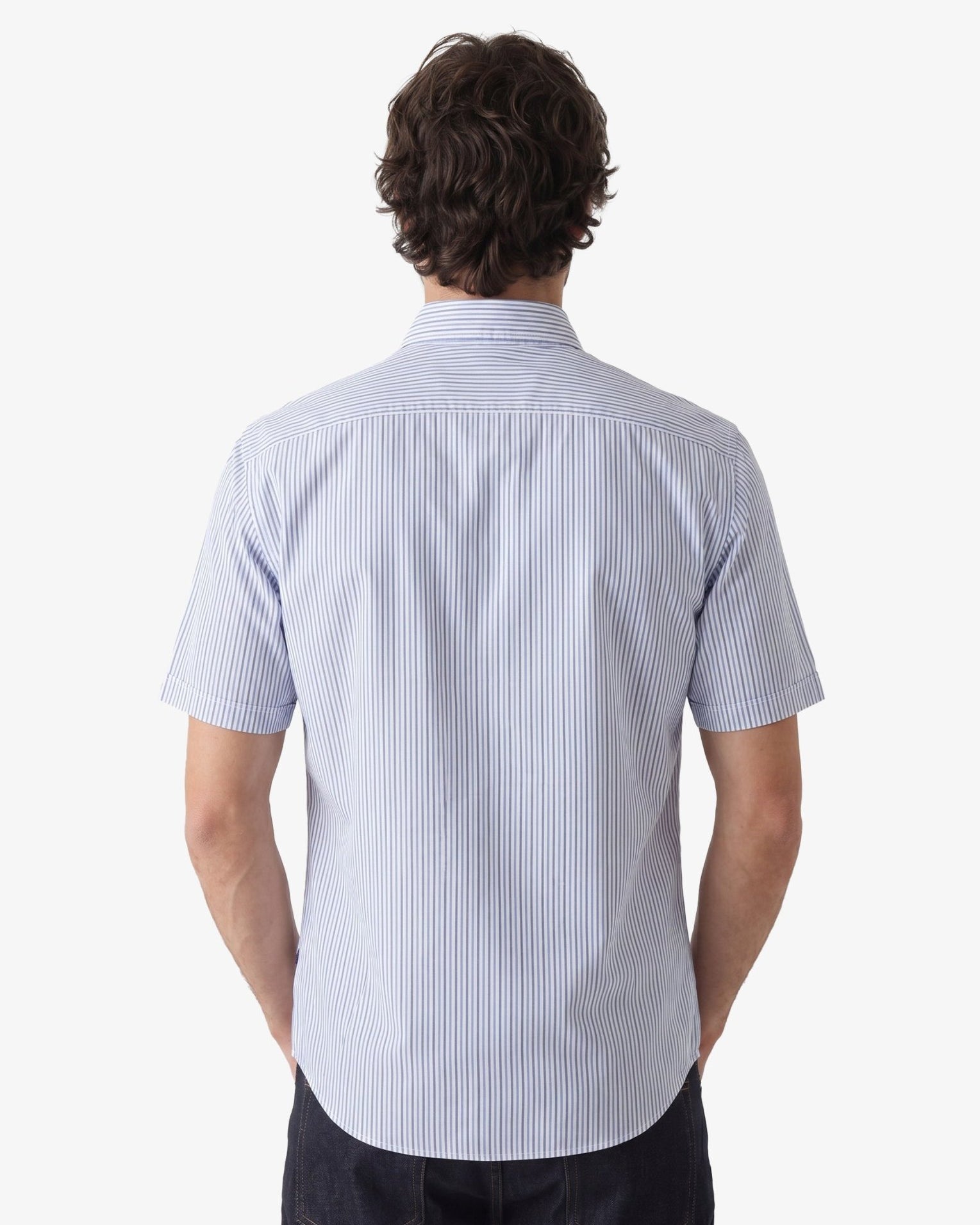 Manchester Camisa Casual Button Down Rayas - Manga Corta - Manchester
