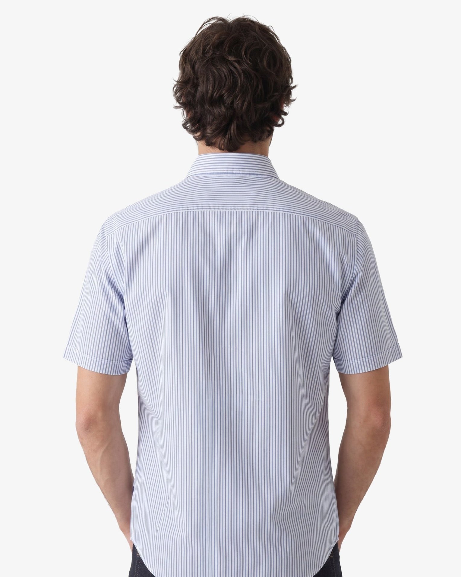 Manchester Camisa Casual Button Down Rayas - Manga Corta - Manchester