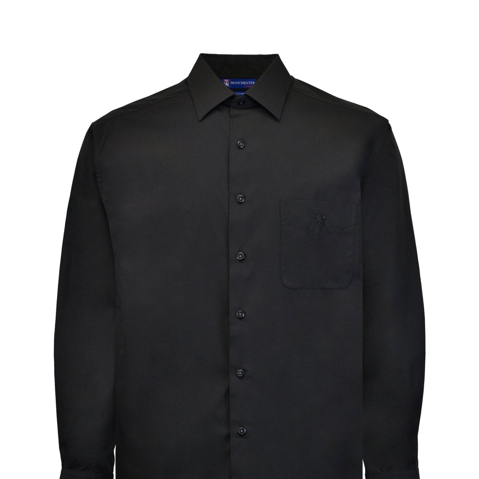 Manchester Camisa Casual Color Solido Un Bolsillo Mezcla Algodón - Manga Larga - Manchester
