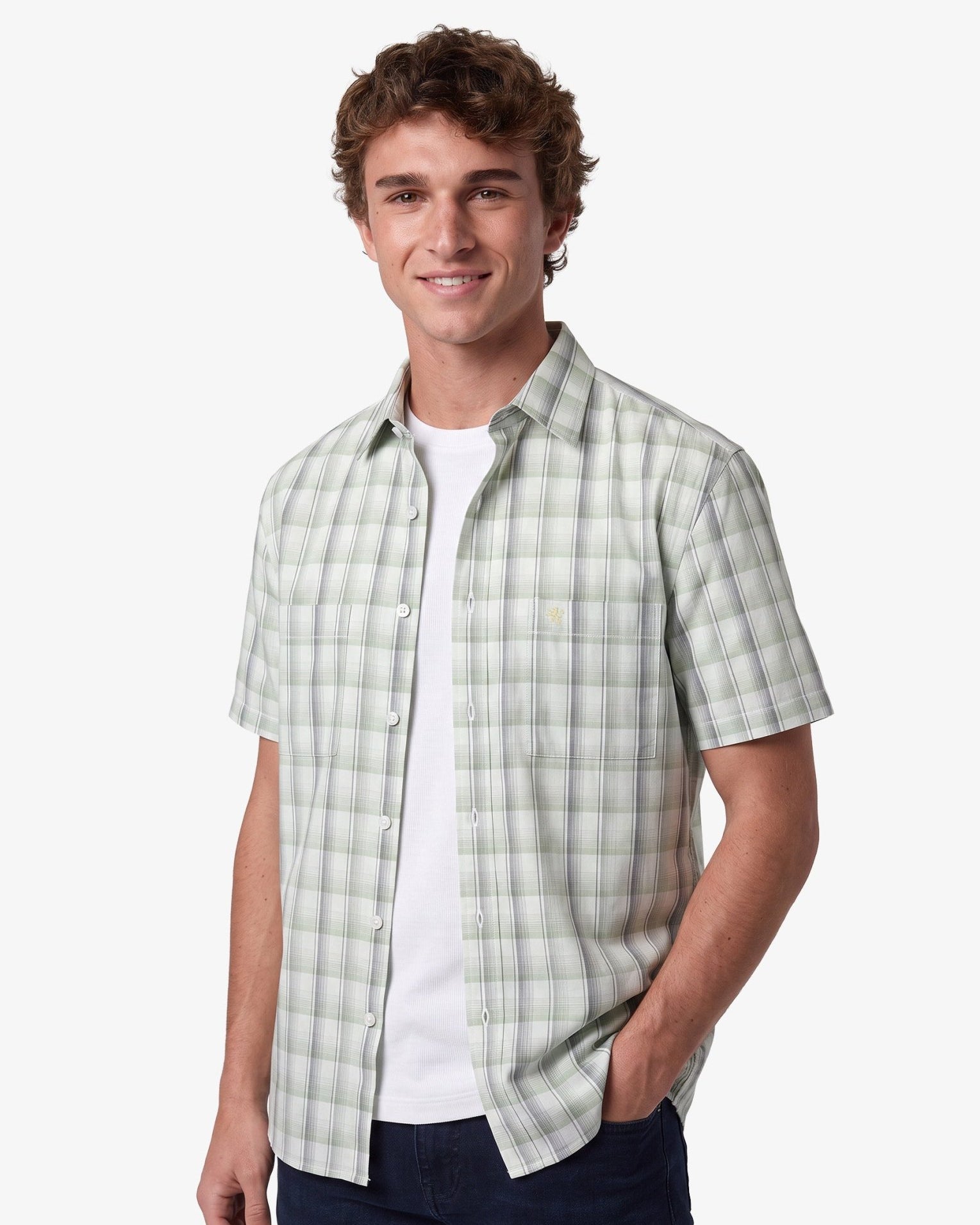 Manchester Camisa Casual Cuadrado Algodón-Poliéster Manga Corta - Manchester