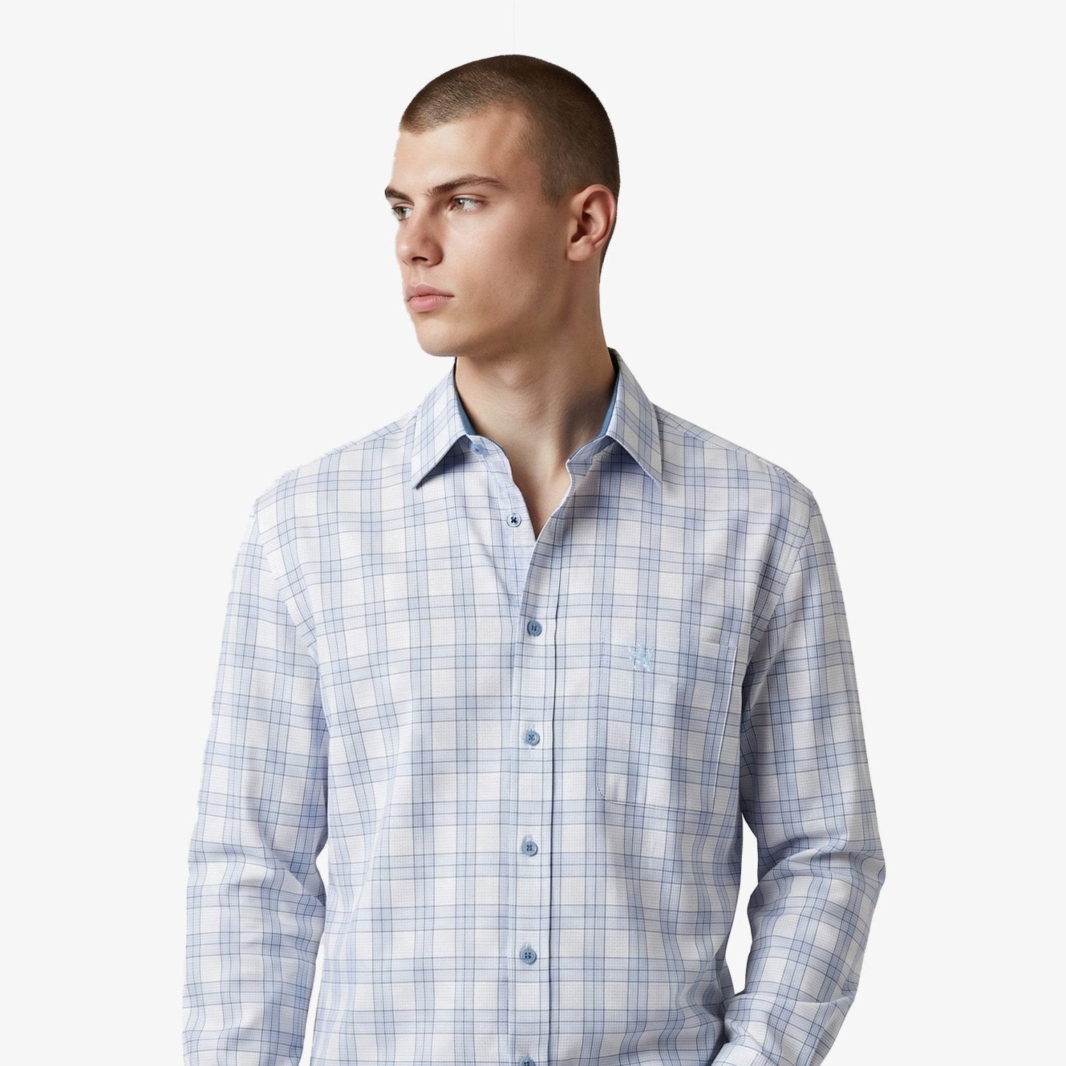 Manchester Camisa Casual Cuadrado Algodón-Poliéster Manga Larga - Manchester