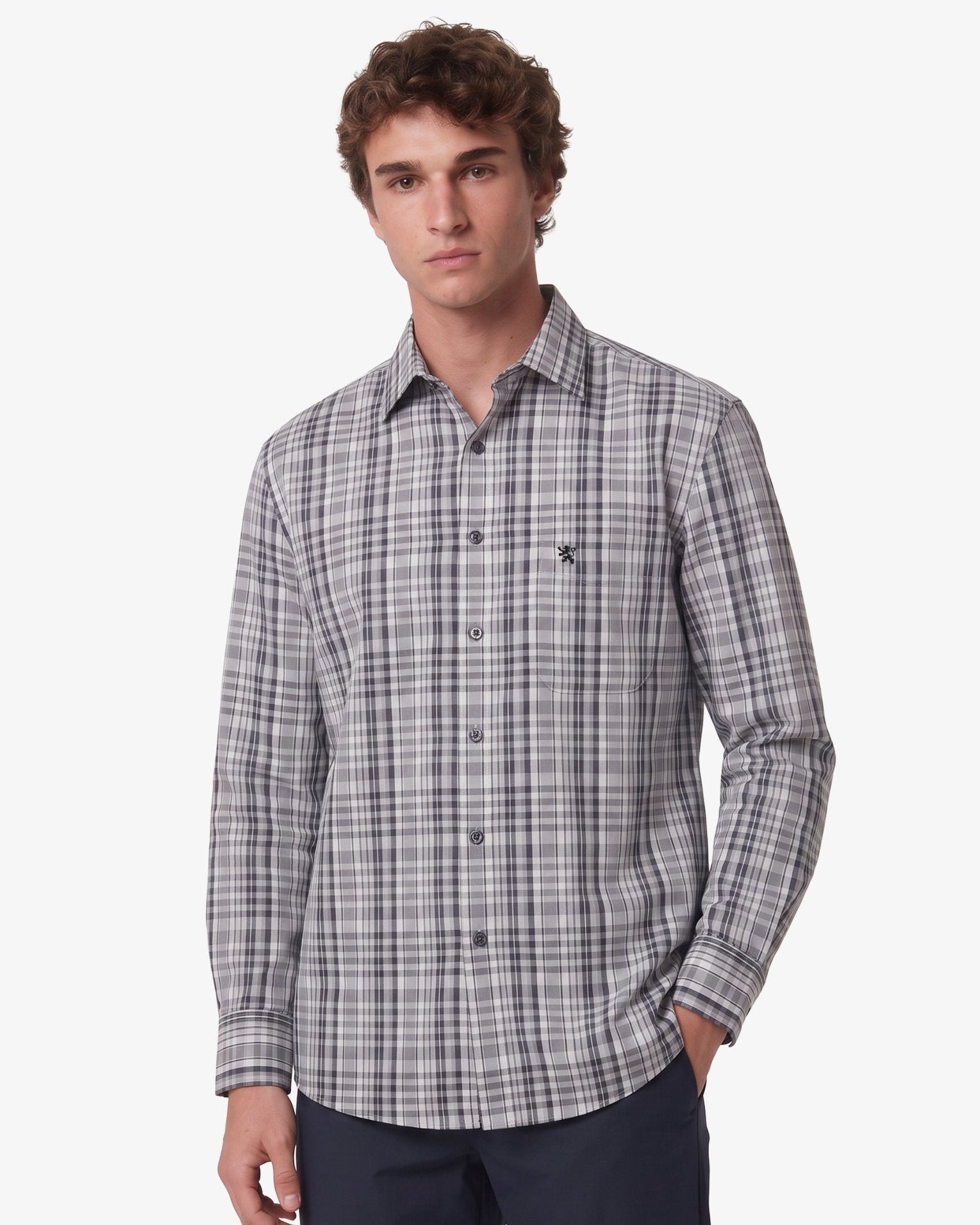 Manchester Camisa Casual Cuadrado Algodón-Poliéster Manga Larga - Manchester