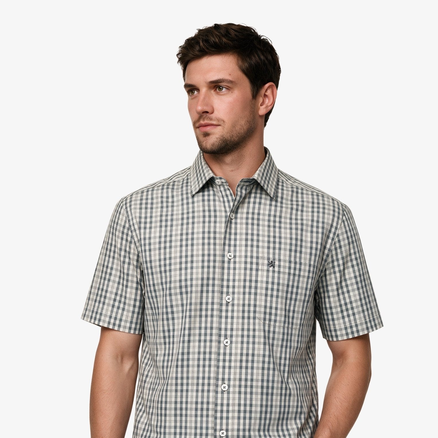 Manchester Camisa Casual Cuadros Algodón-Poliéster Manga Corta - Manchester