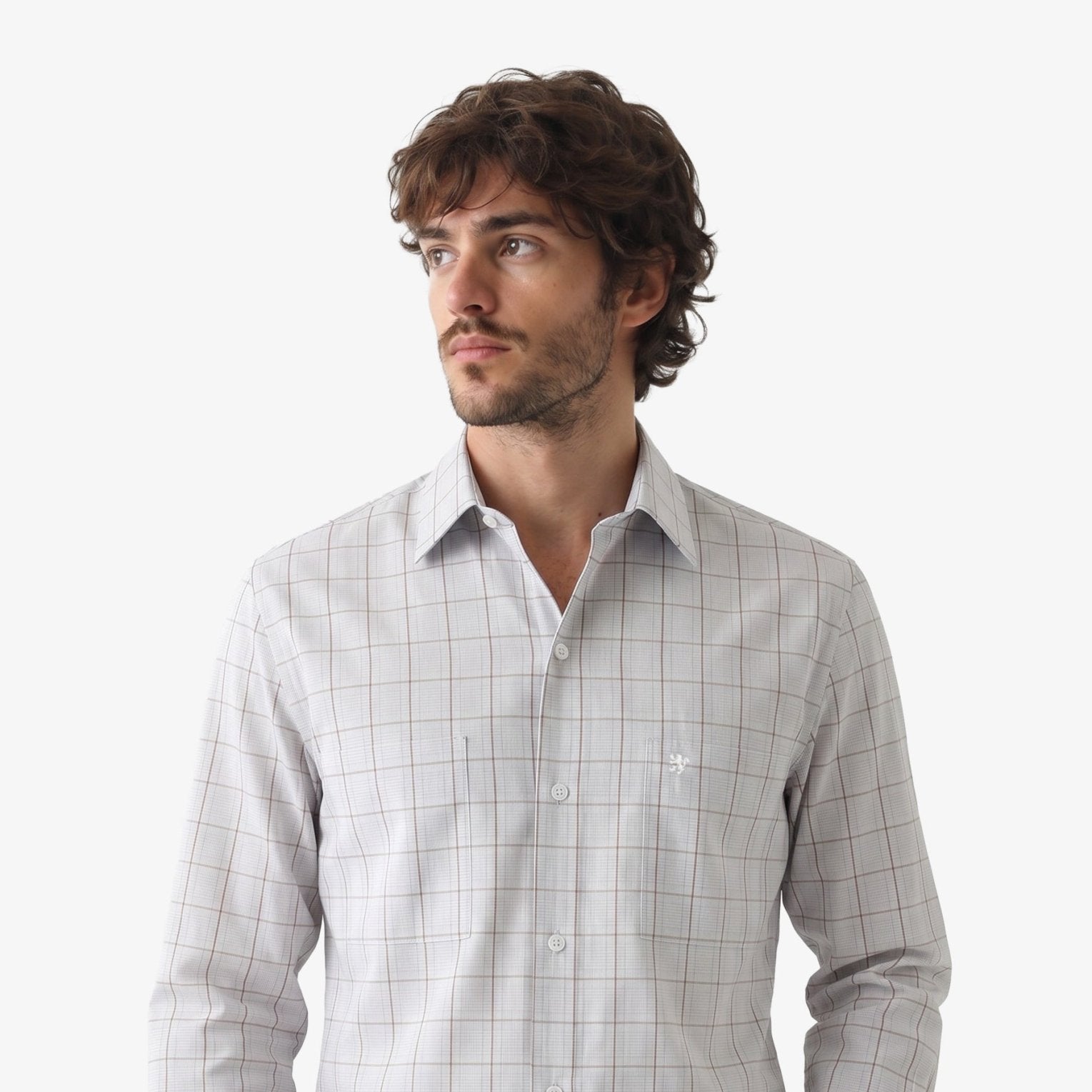 Manchester Camisa Casual Cuadros Dos Bolsillos Estilo Clásico - Manchester