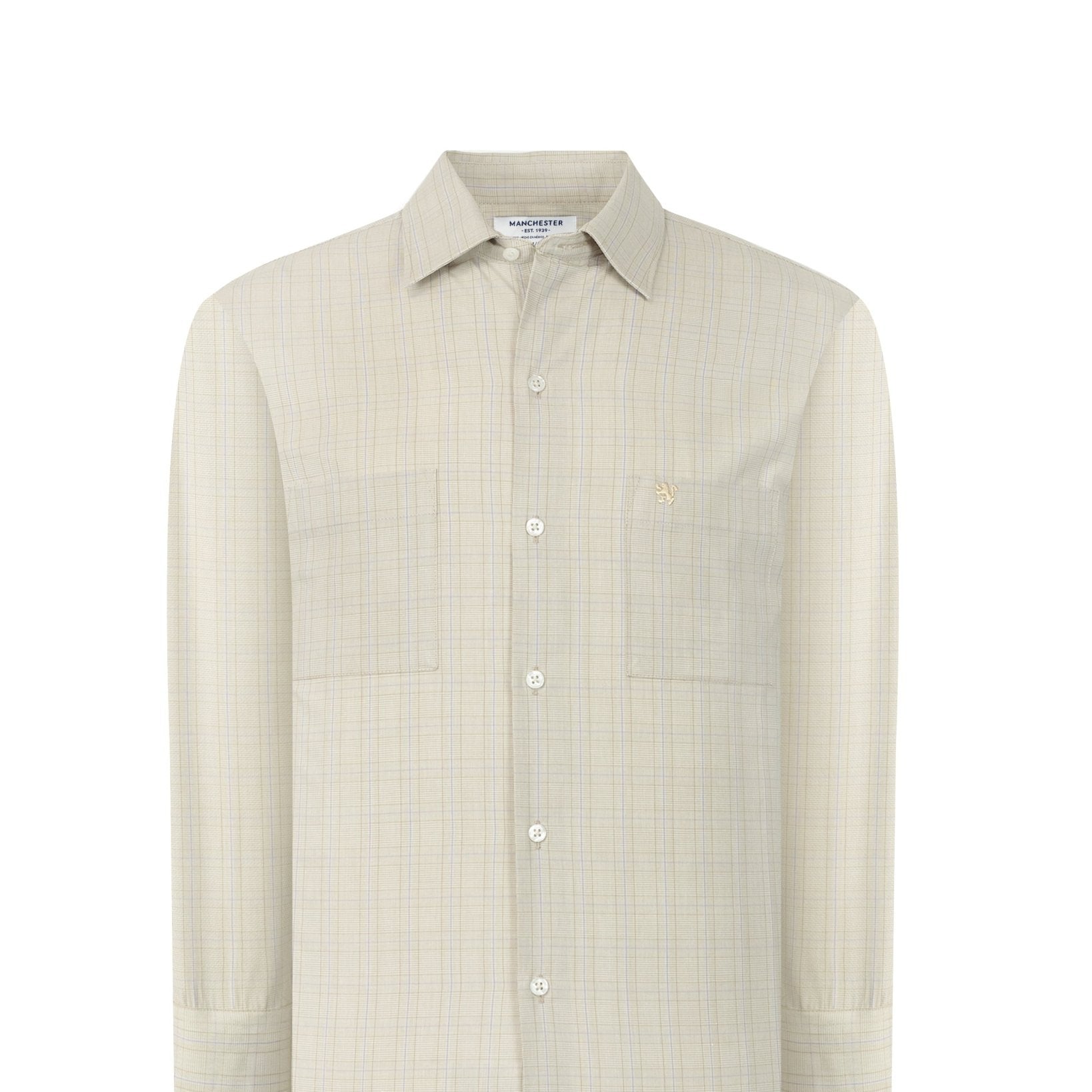 Manchester Camisa Casual Cuadros Dos Bolsillos Estilo Clásico - Manchester