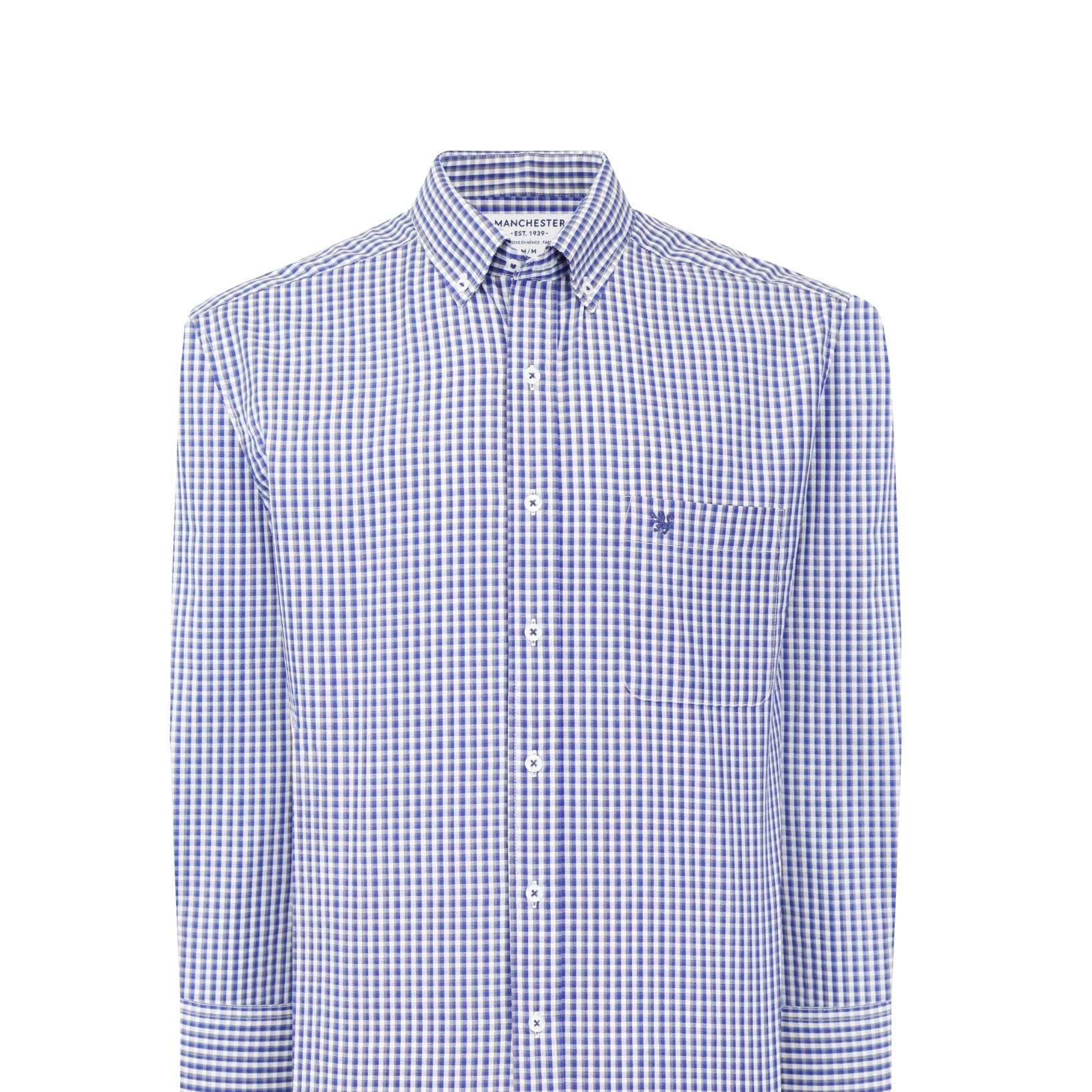 Manchester Camisa Casual Cuadros Gingham Manga Larga – Cuello Button-Down - Manchester