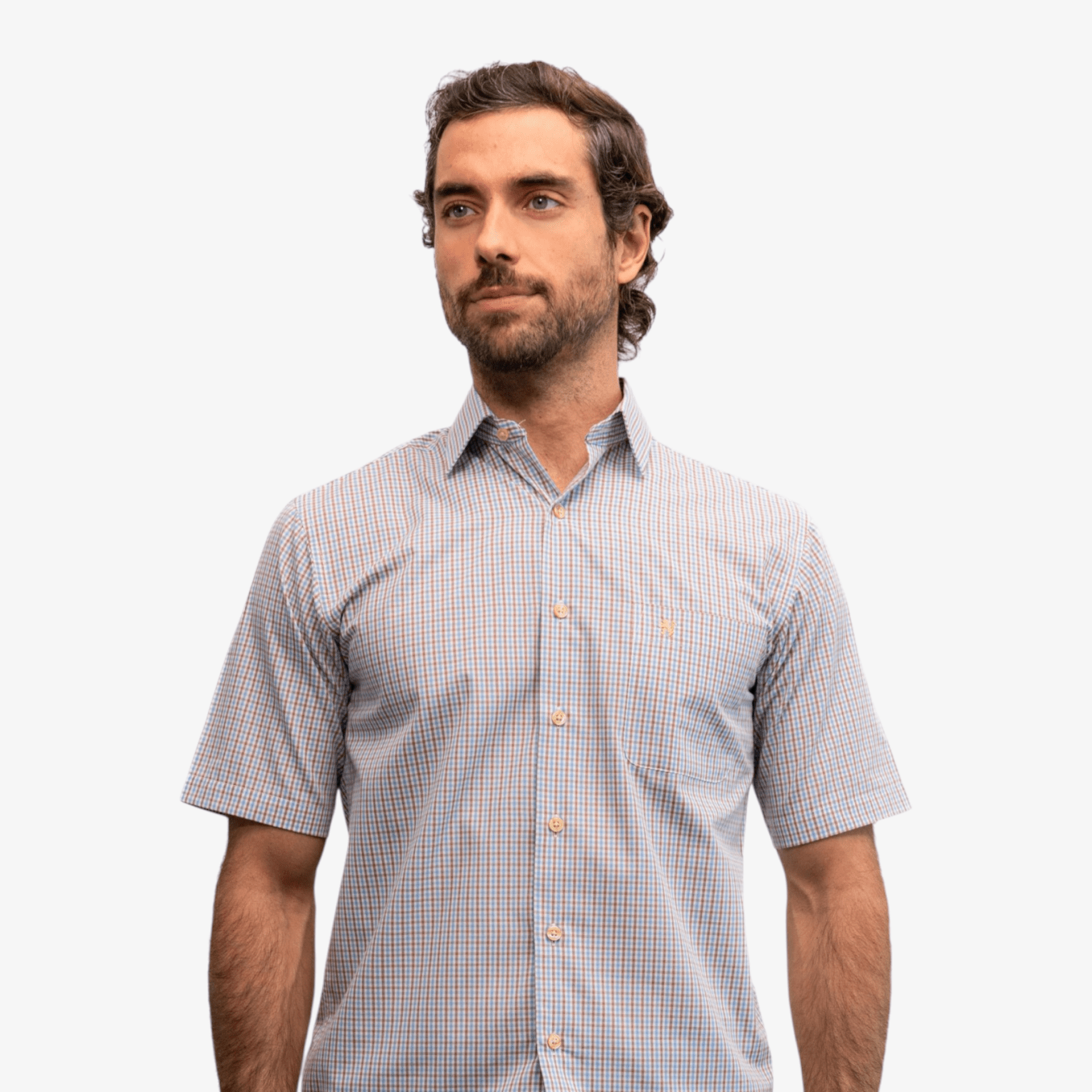 Manchester Camisa Casual Cuadros Tattersall Un Bolsillo Estilo - Manchester