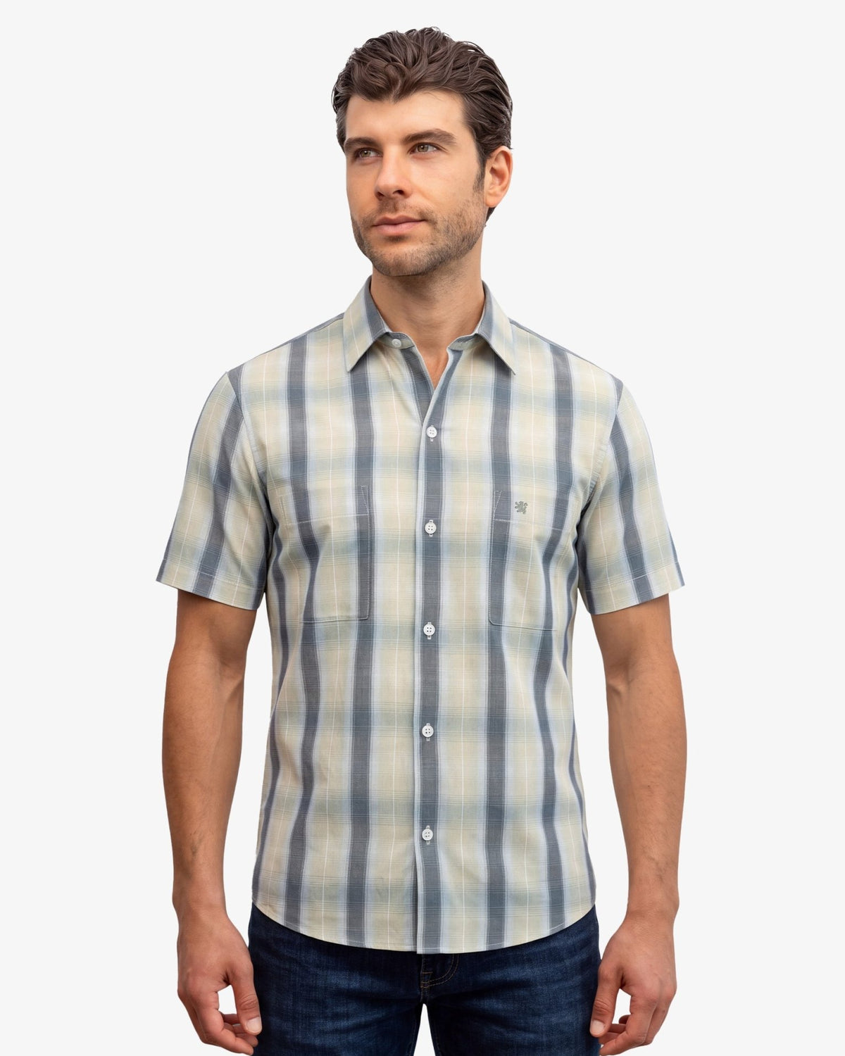 Manchester Camisa Casual Cuadros Un Bolsillo - Manchester