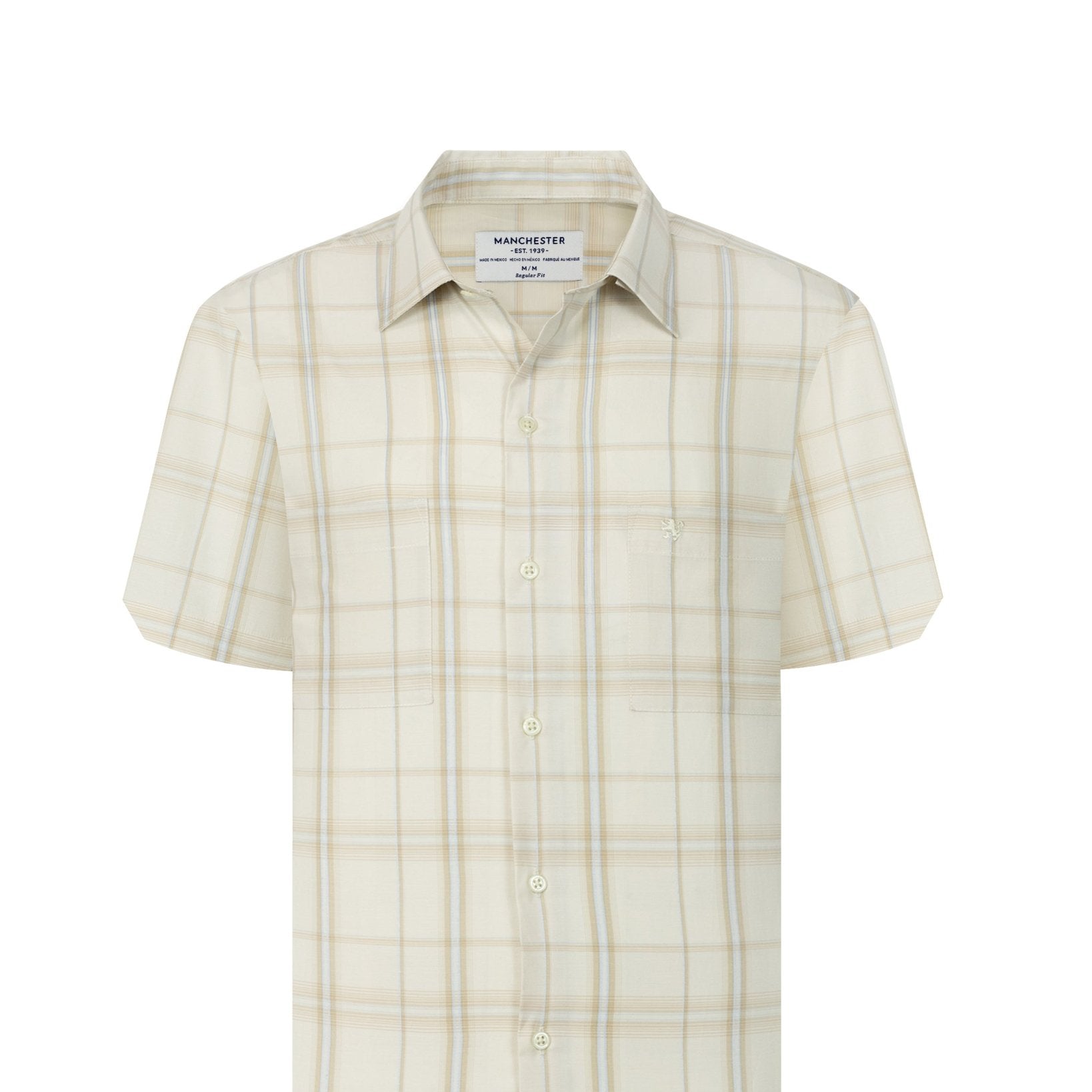 Manchester Camisa Casual Cuadros Windowpane Dos Bolsillos - Manchester