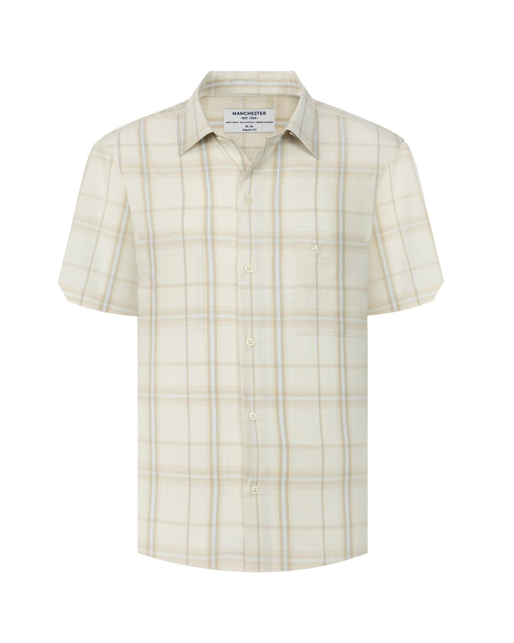 Manchester Camisa Casual Cuadros Windowpane Dos Bolsillos - Manchester