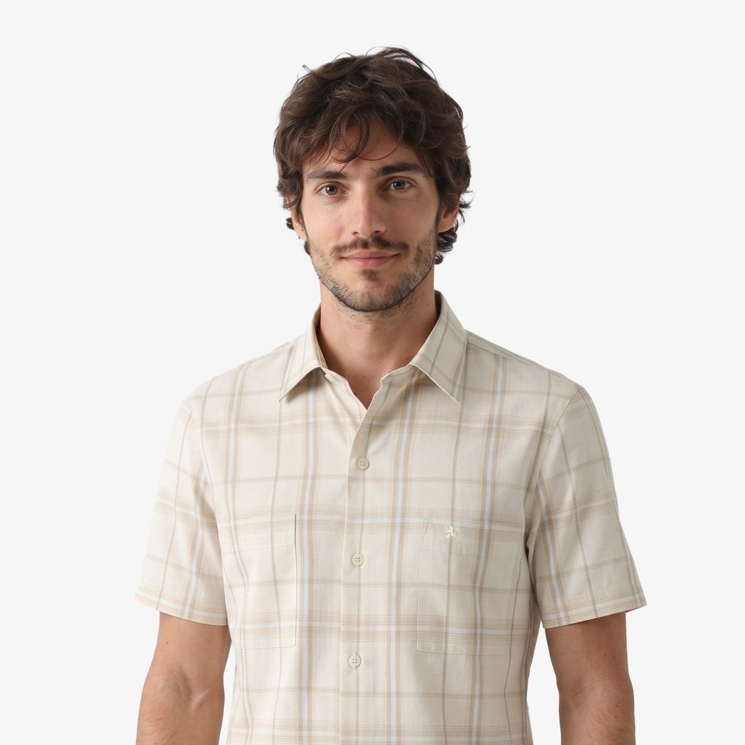 Manchester Camisa Casual Cuadros Windowpane Dos Bolsillos - Manchester