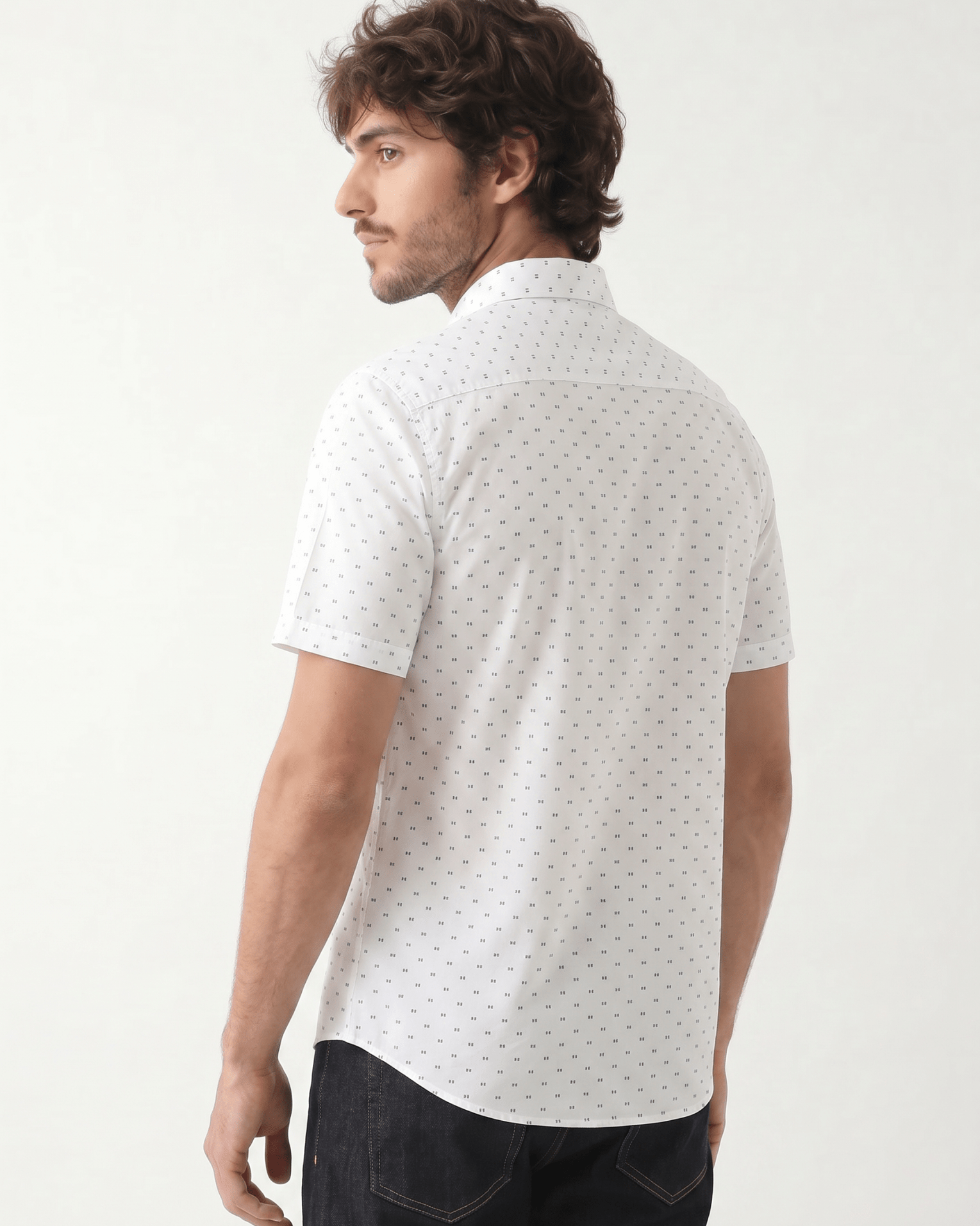Manchester Camisa Casual de Algodón y Poliéster con Estampado de Lunares - Manchester