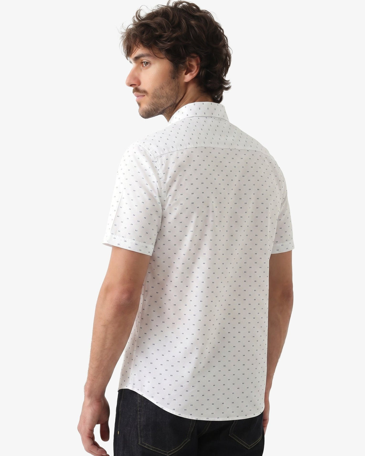 Manchester Camisa Casual de Algodón y Poliéster con Estampado de Lunares - Manchester