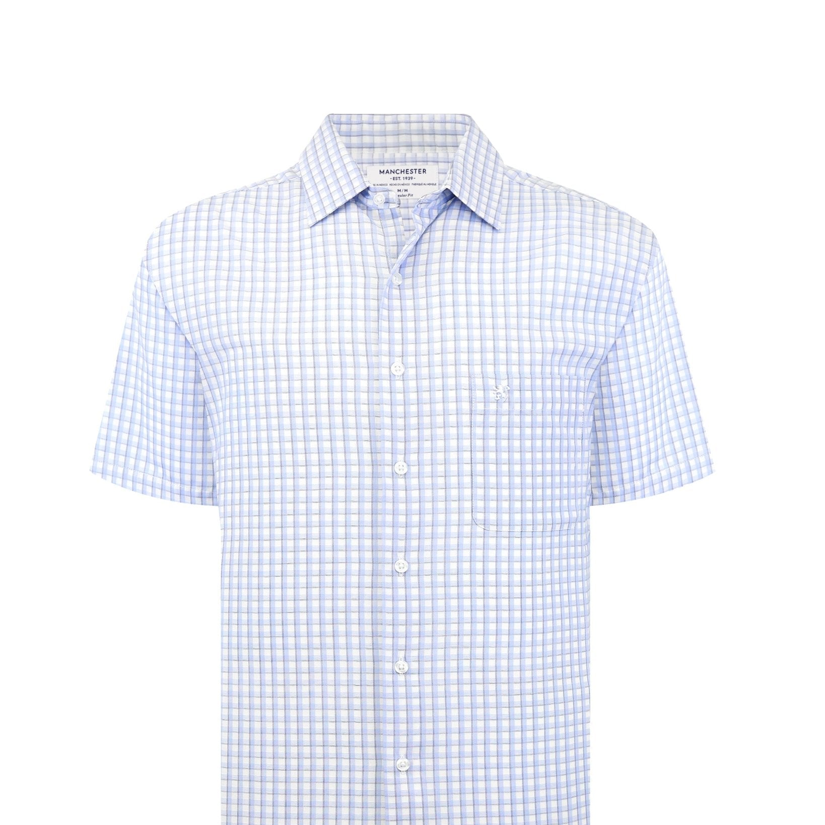 Manchester Camisa Casual Elite 100% Algodón Wrinkle Free Manga Corta - Manchester