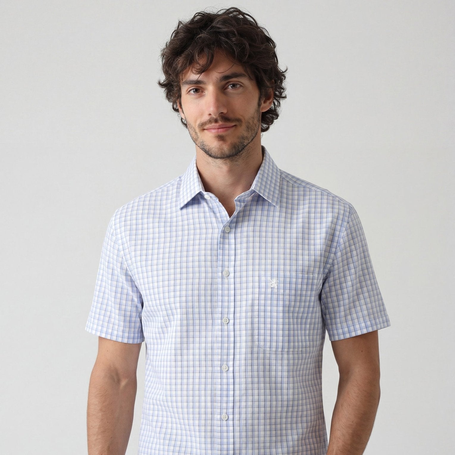 Manchester Camisa Casual Elite 100% Algodón Wrinkle Free Manga Corta - Manchester