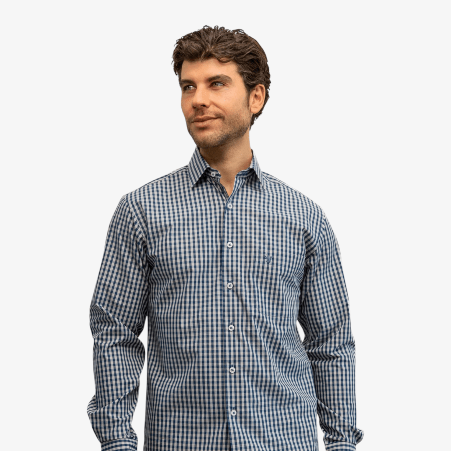 Manchester Camisa Casual Elite Manga Larga con Diseño de Cuadros - Manchester