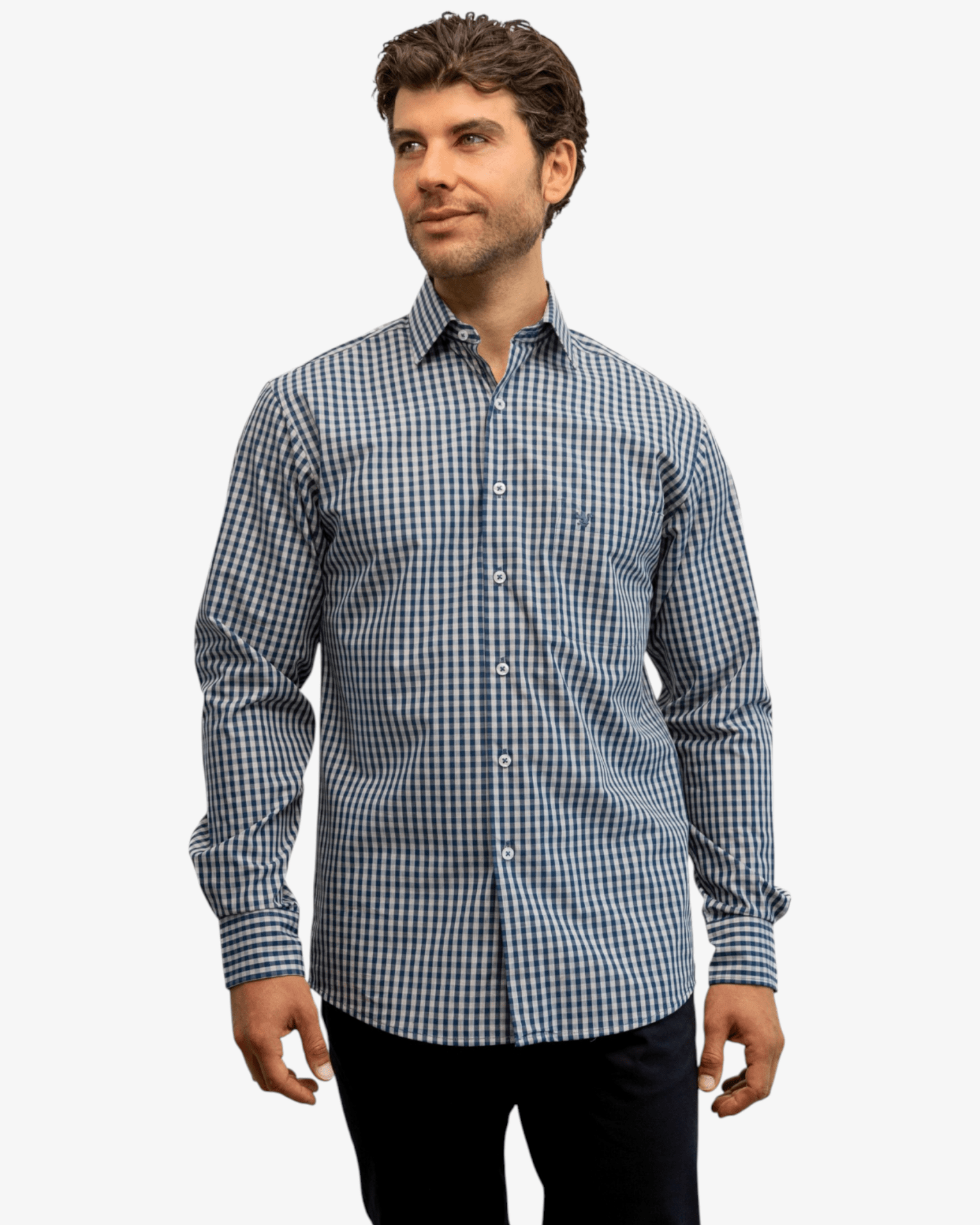 Manchester Camisa Casual Elite Manga Larga con Diseño de Cuadros - Manchester