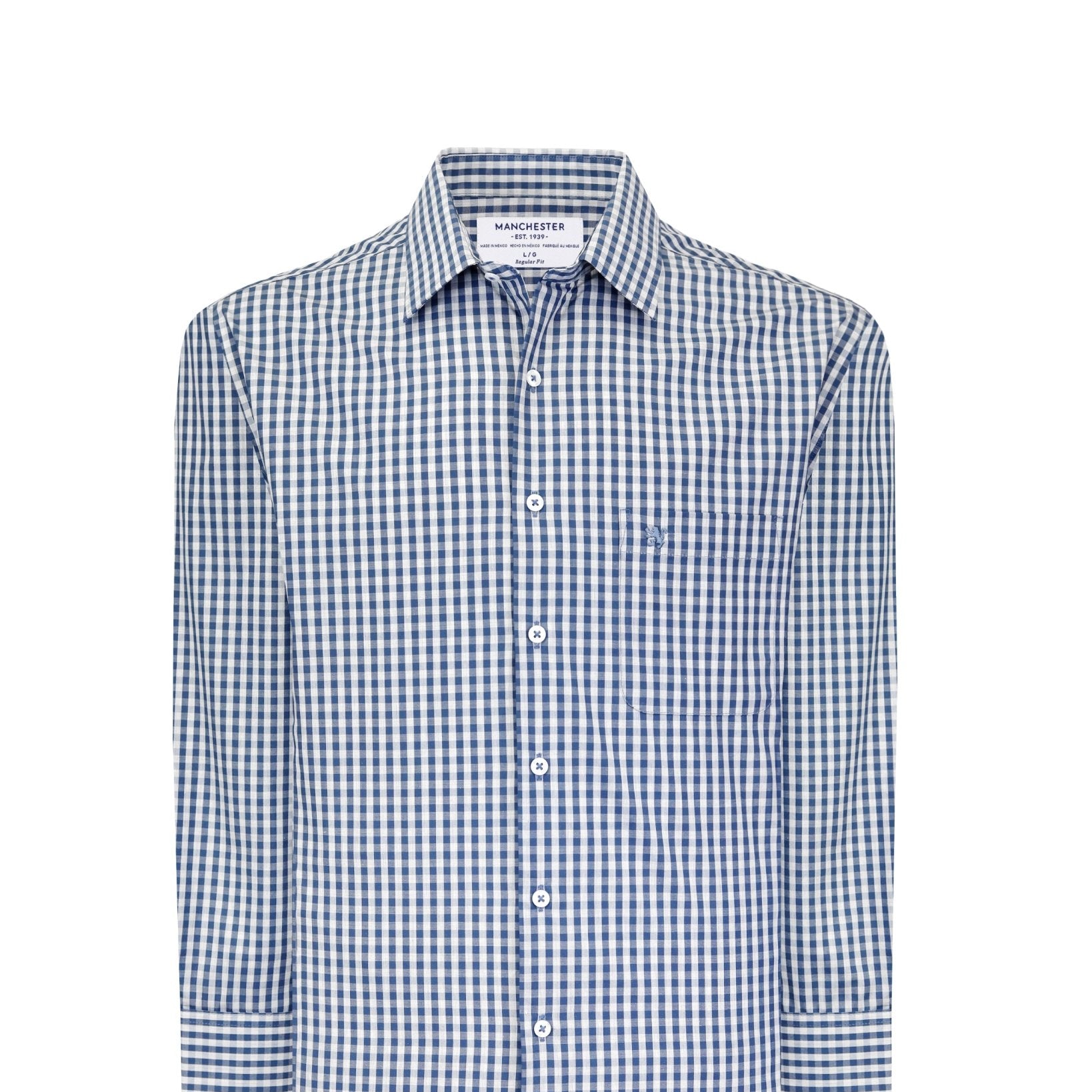 Manchester Camisa Casual Elite Manga Larga con Diseño de Cuadros - Manchester