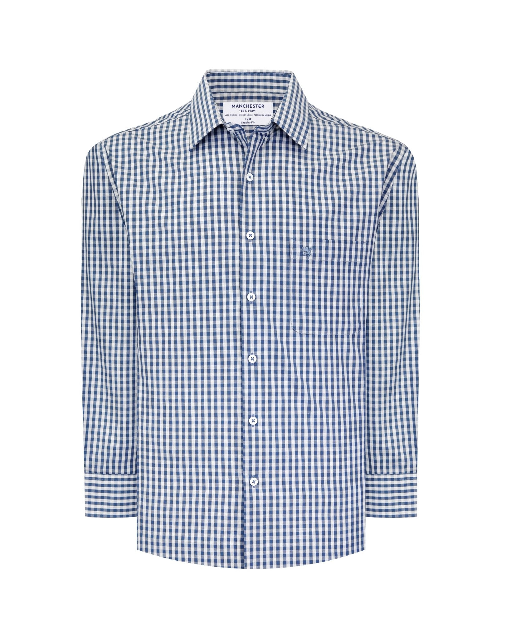 Manchester Camisa Casual Elite Manga Larga con Diseño de Cuadros - Manchester