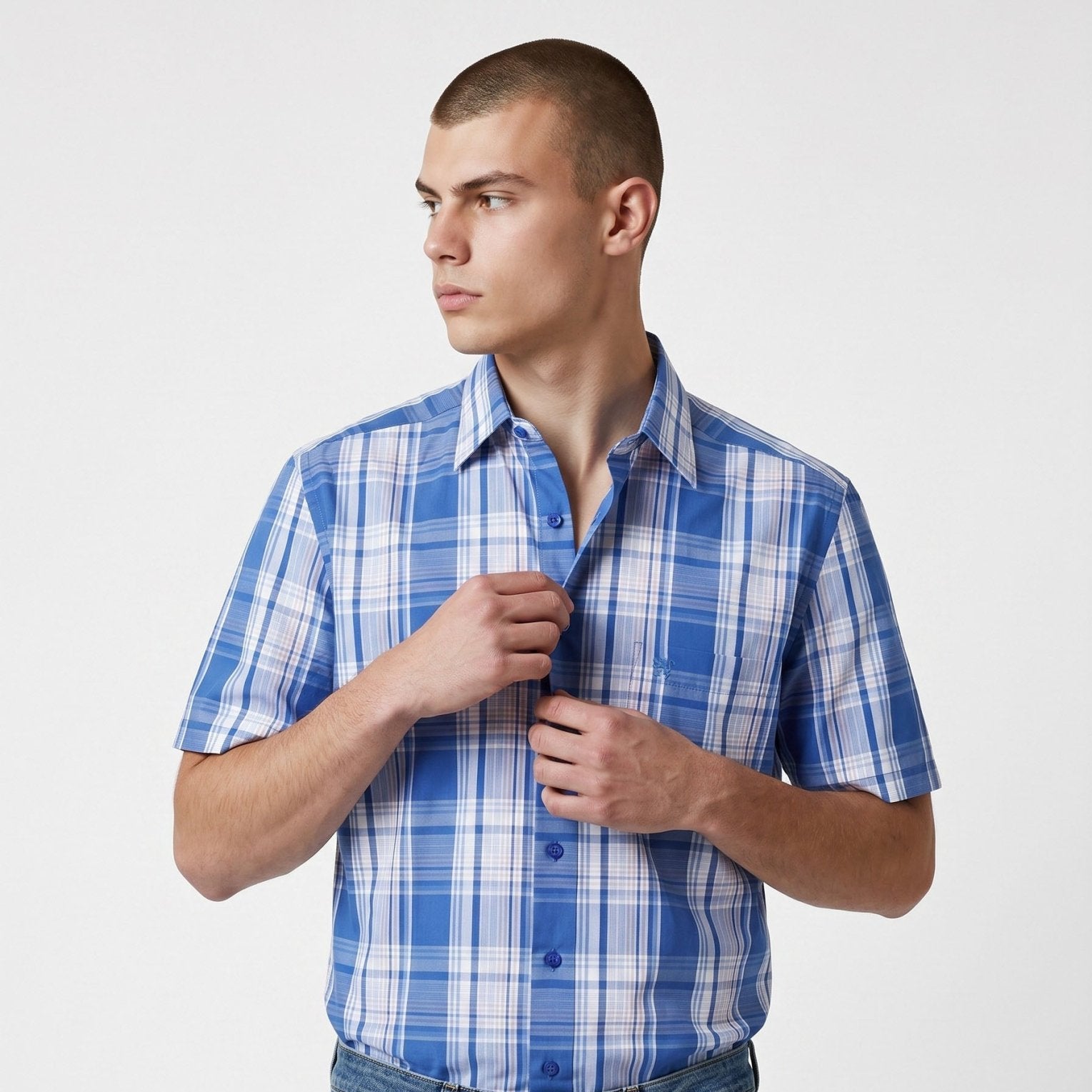 Manchester Camisa Casual Manga Corta Algodón y Poliéster - Manchester
