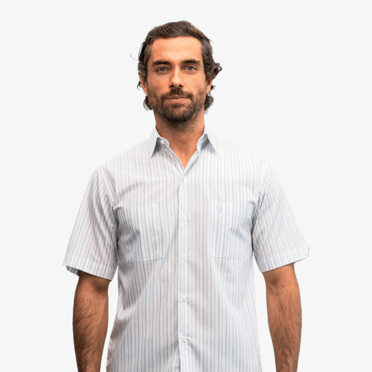 Manchester Camisa Casual Manga Corta con Rayas Minimalistas - Manchester