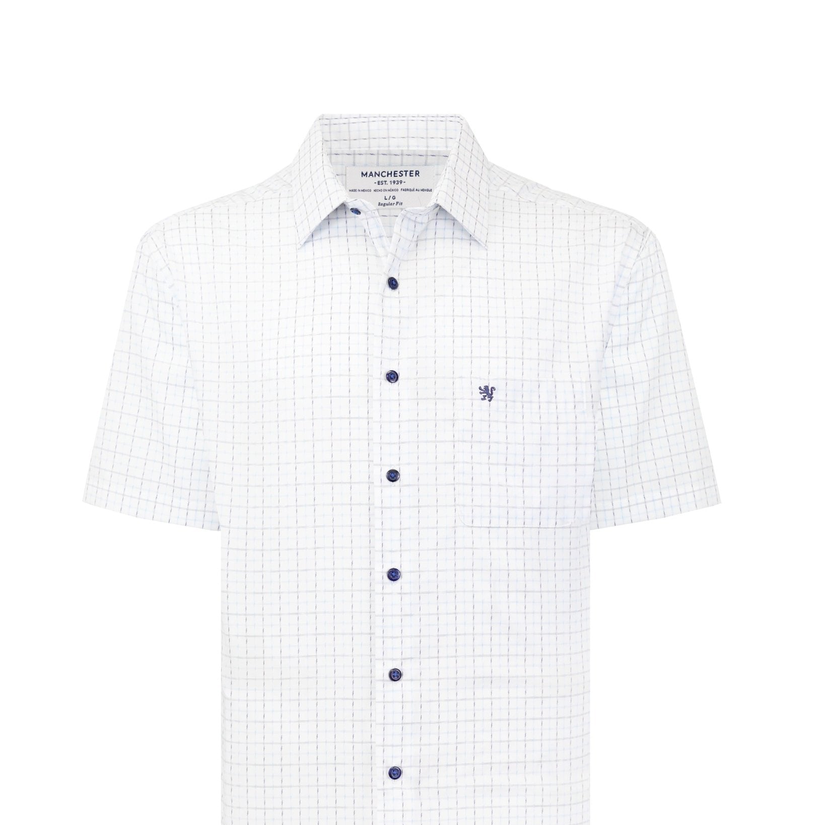 Manchester Camisa Casual Manga Corta Cuadrícula - Manchester