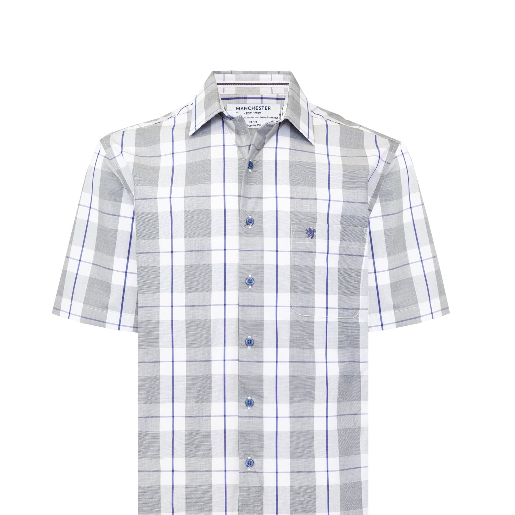 Manchester Camisa Casual Manga Corta Cuadros Modernos - Manchester