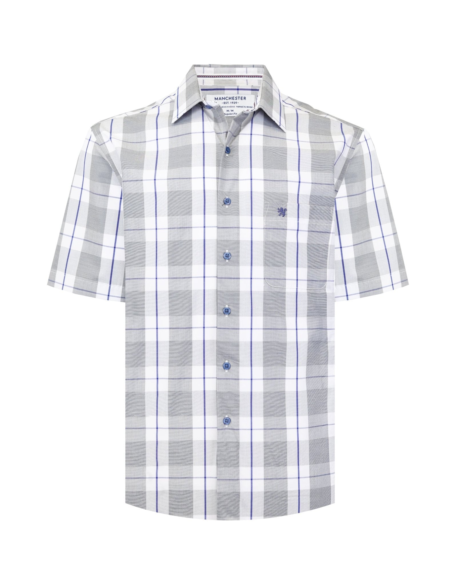 Manchester Camisa Casual Manga Corta Cuadros Modernos - Manchester